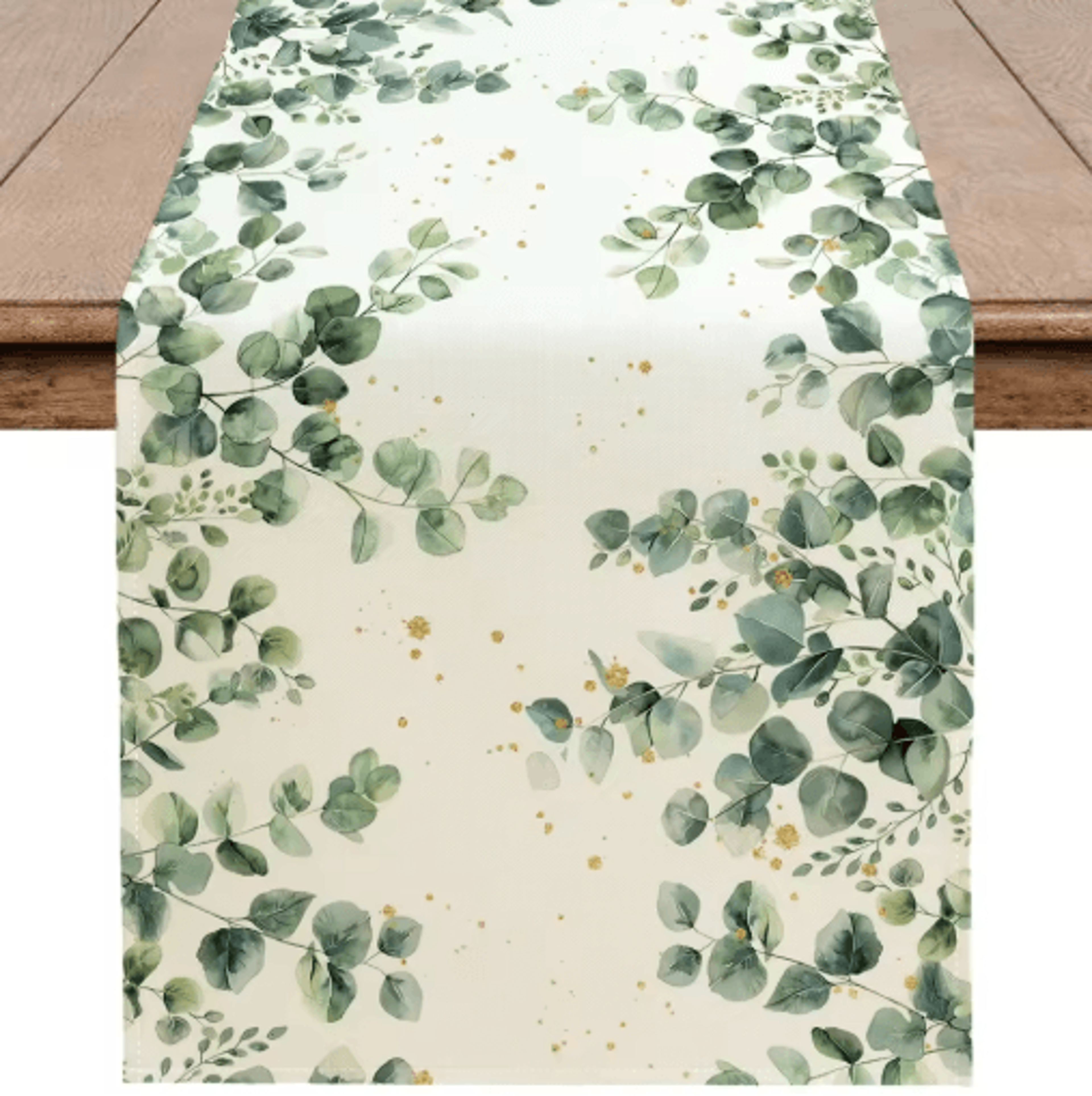 Eucalyptus Leaf Table Runner  Fresh Botanical Green Table Decor For Spring  Farmhouse Styling 2