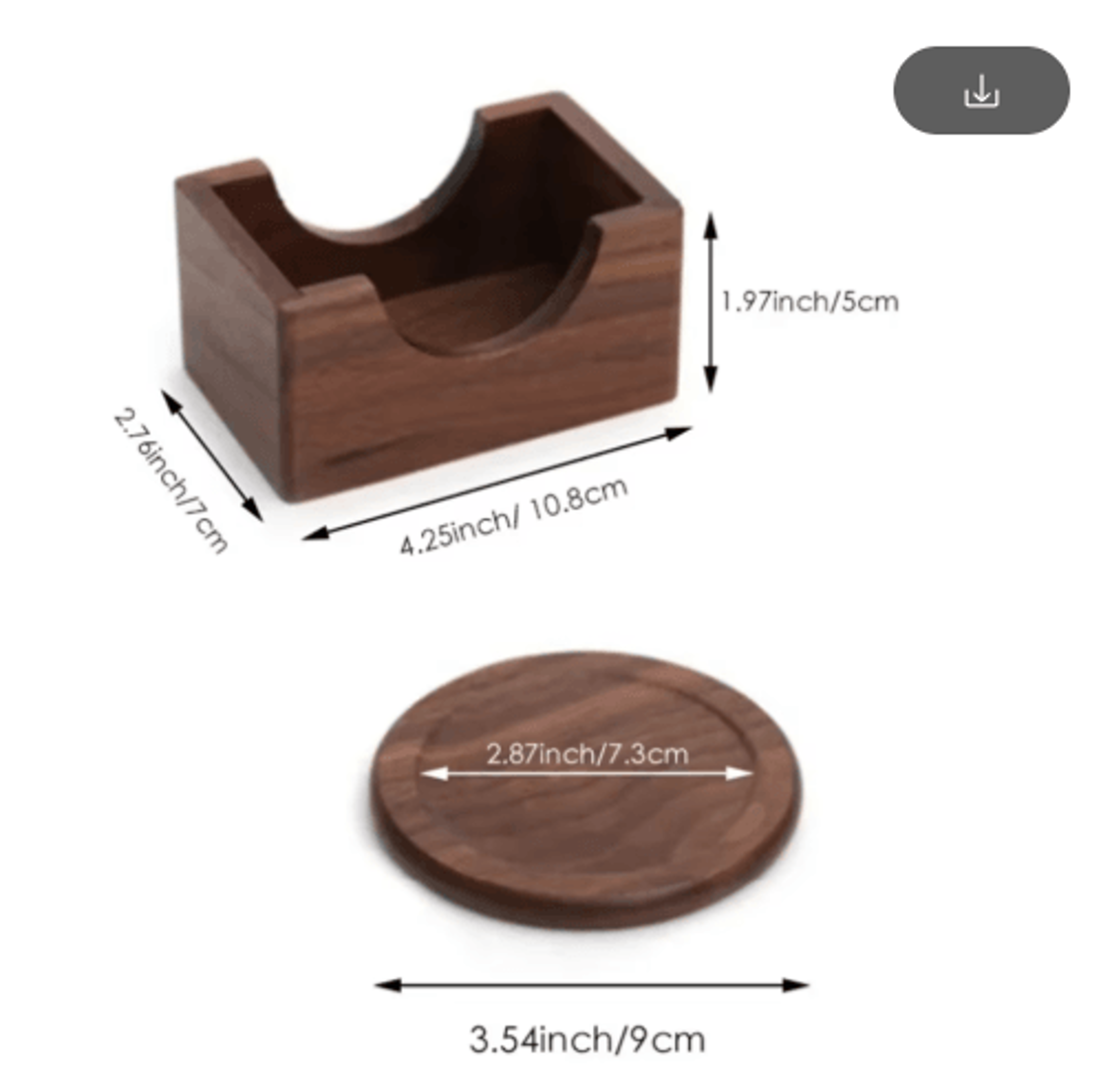 6Piece Walnut Wood Coasters Set  Round Japanese Style Insulated Drink Coasters 3