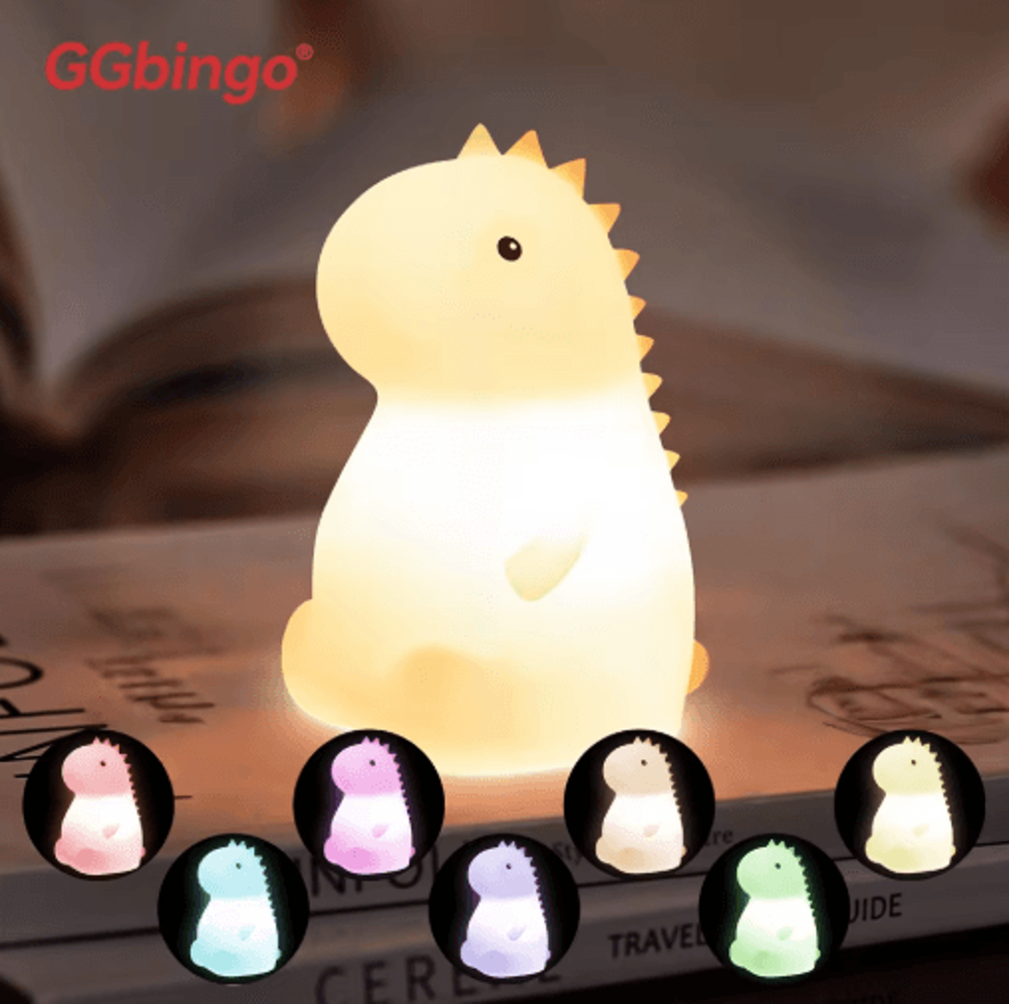 Cute Pear Duck Night Light  7Color Touch Control USB Rechargeable Silicone Lamp 1