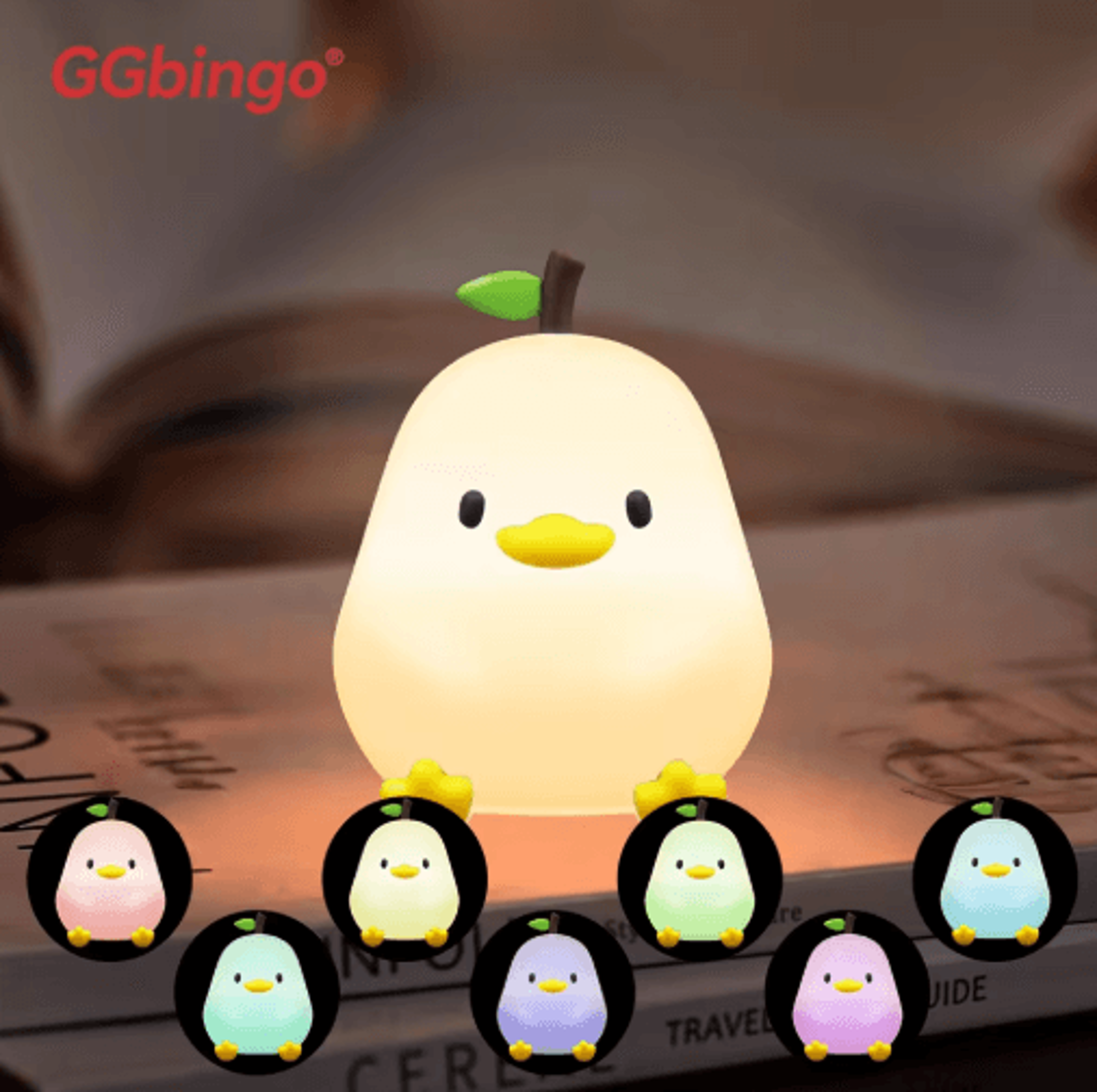 Cute Pear Duck Night Light  7Color Touch Control USB Rechargeable Silicone Lamp 6