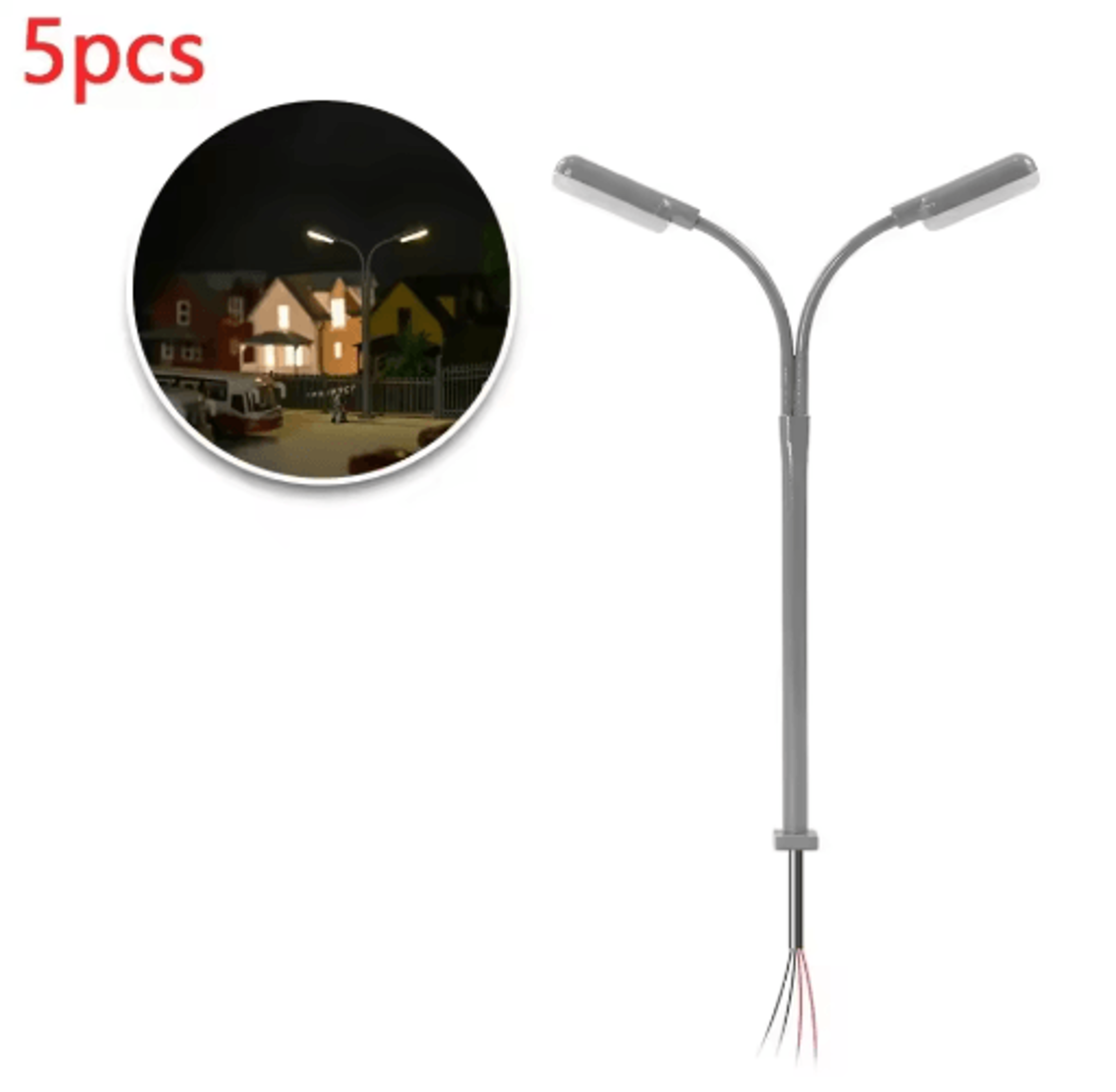 5 Piece Mini LED Street Lamp Set  1 160 Scale Model Train  Miniature Garden Lighting 0