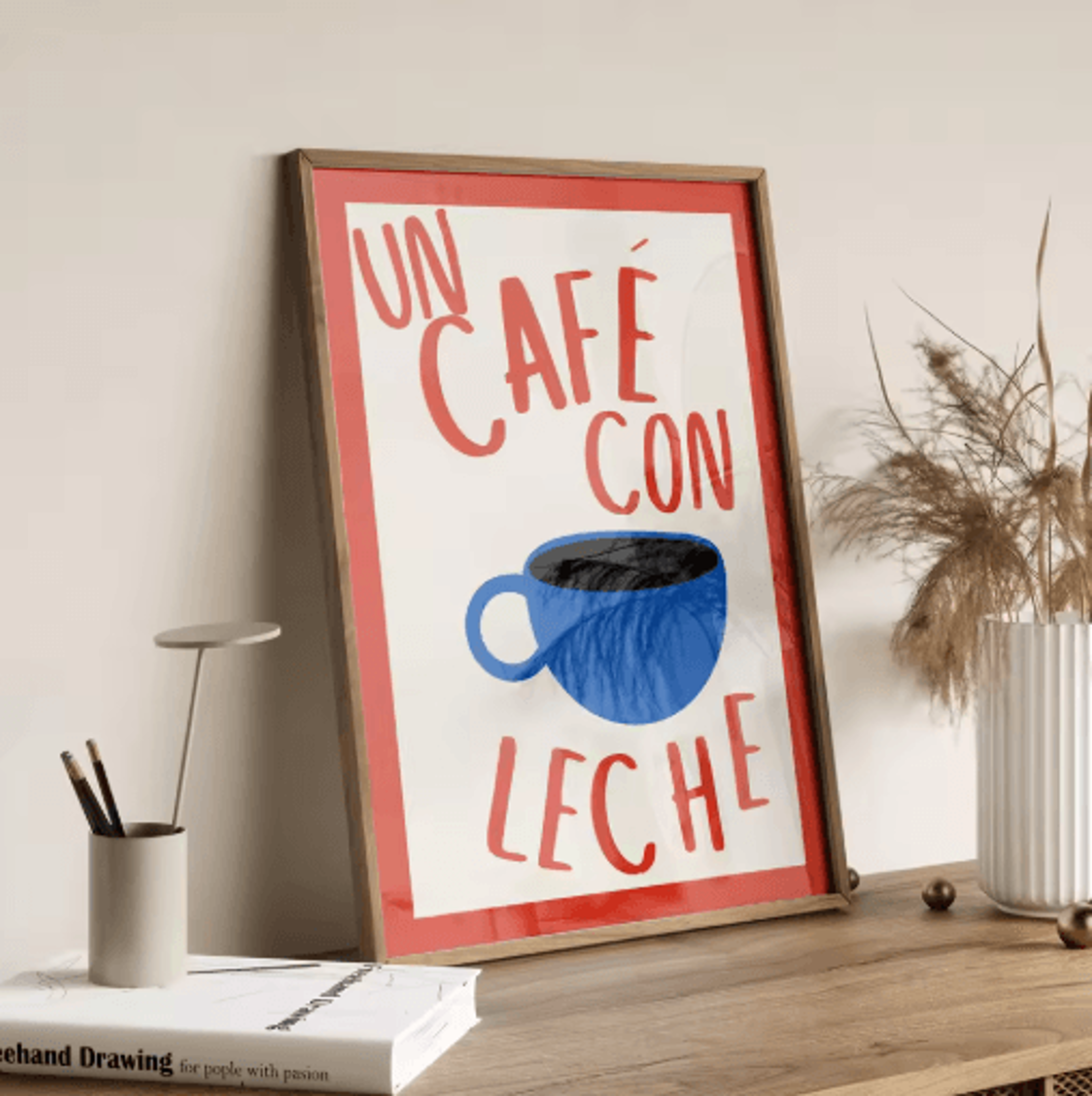 But First Cafecito Minimalist Spanish Quote Canvas Modern Coffee Bar Wall Decor 4