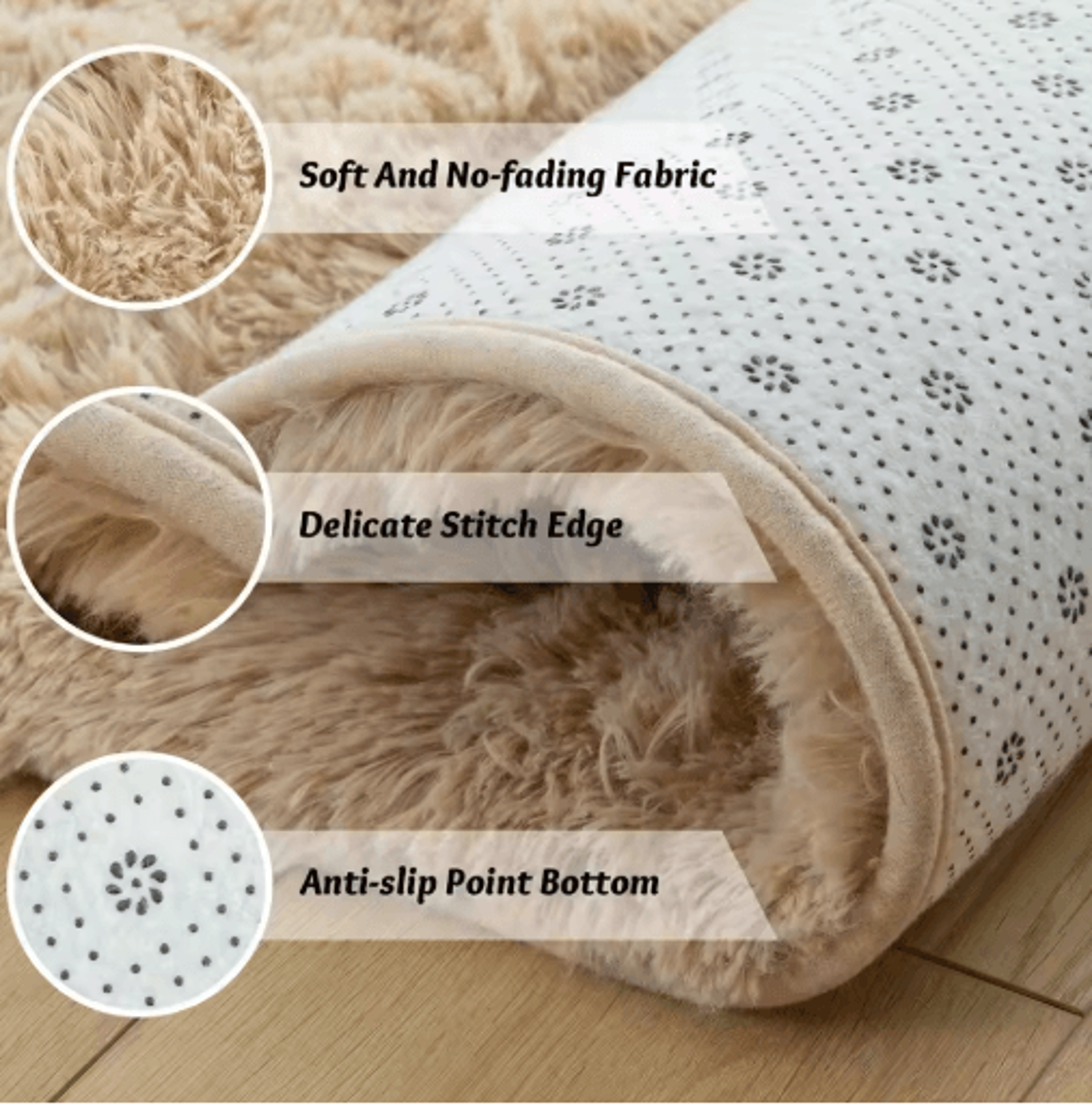 Soft Round Plush Rug For Kids Bedroom Fluffy Nursery Play Mat Carpet 14