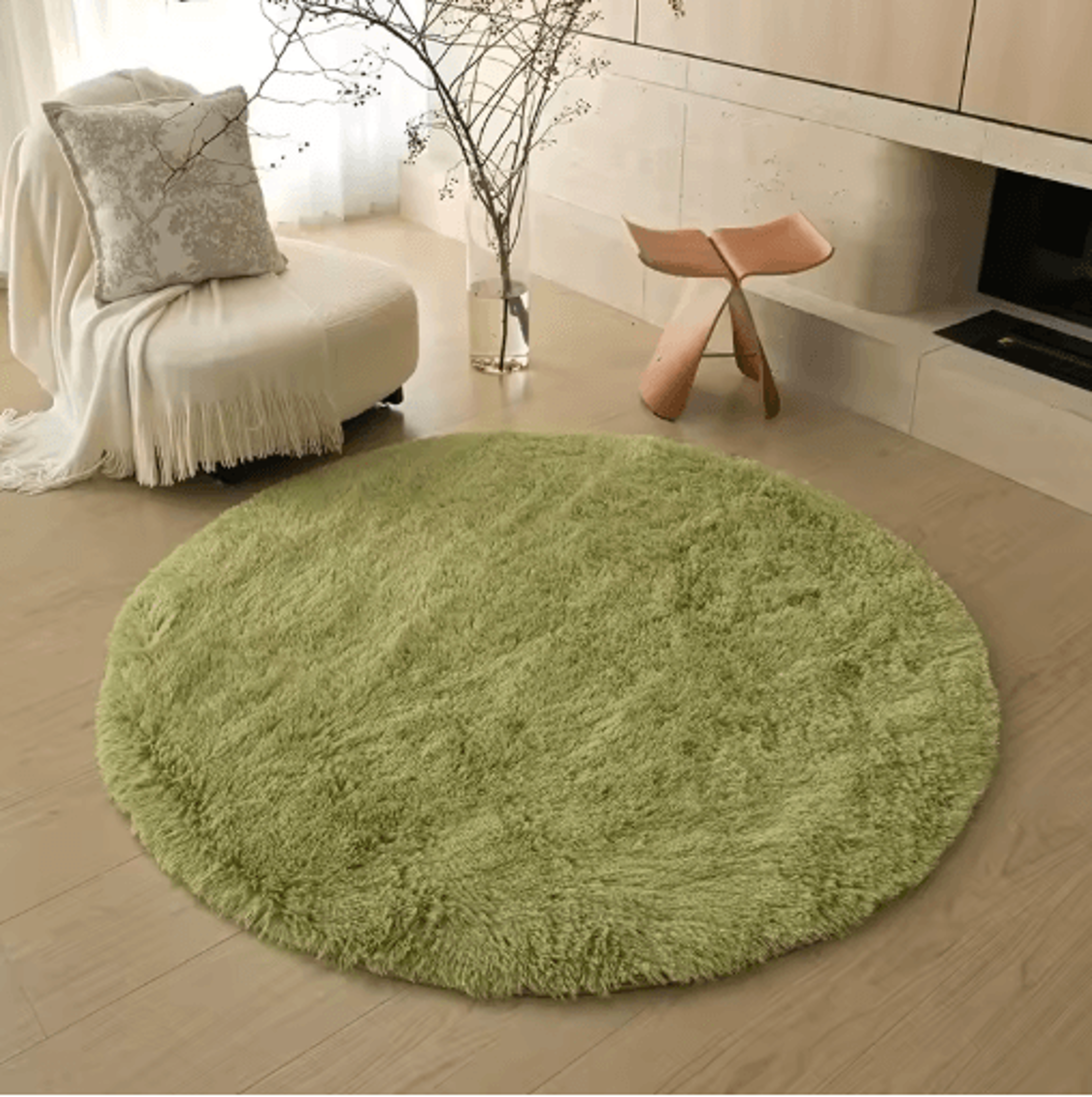 Soft Round Plush Rug For Kids Bedroom Fluffy Nursery Play Mat Carpet 8