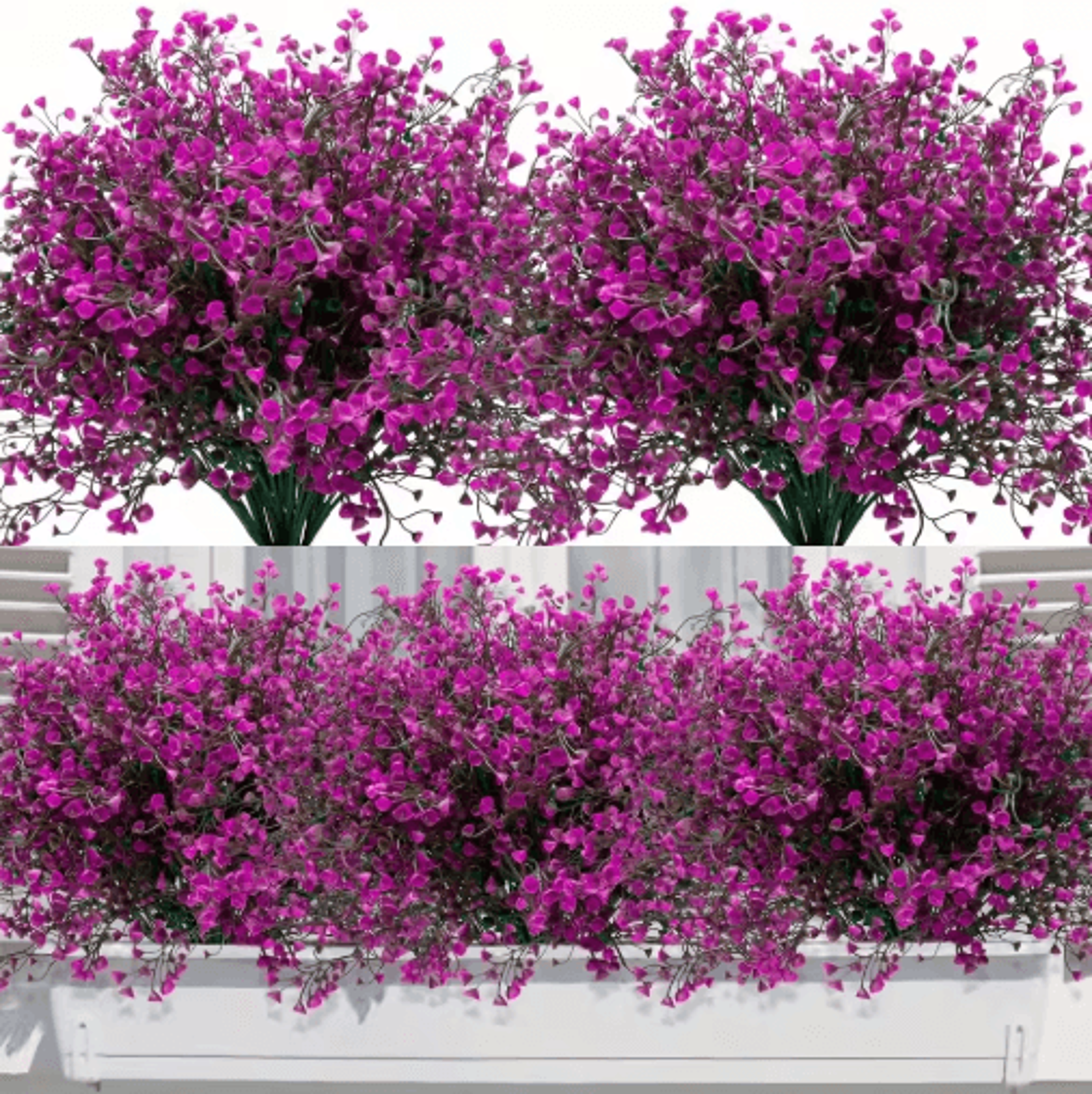12 Bunches UVResistant Artificial Flowers Lush Outdoor Artificial Plants For Garden  Window Box Dec 1