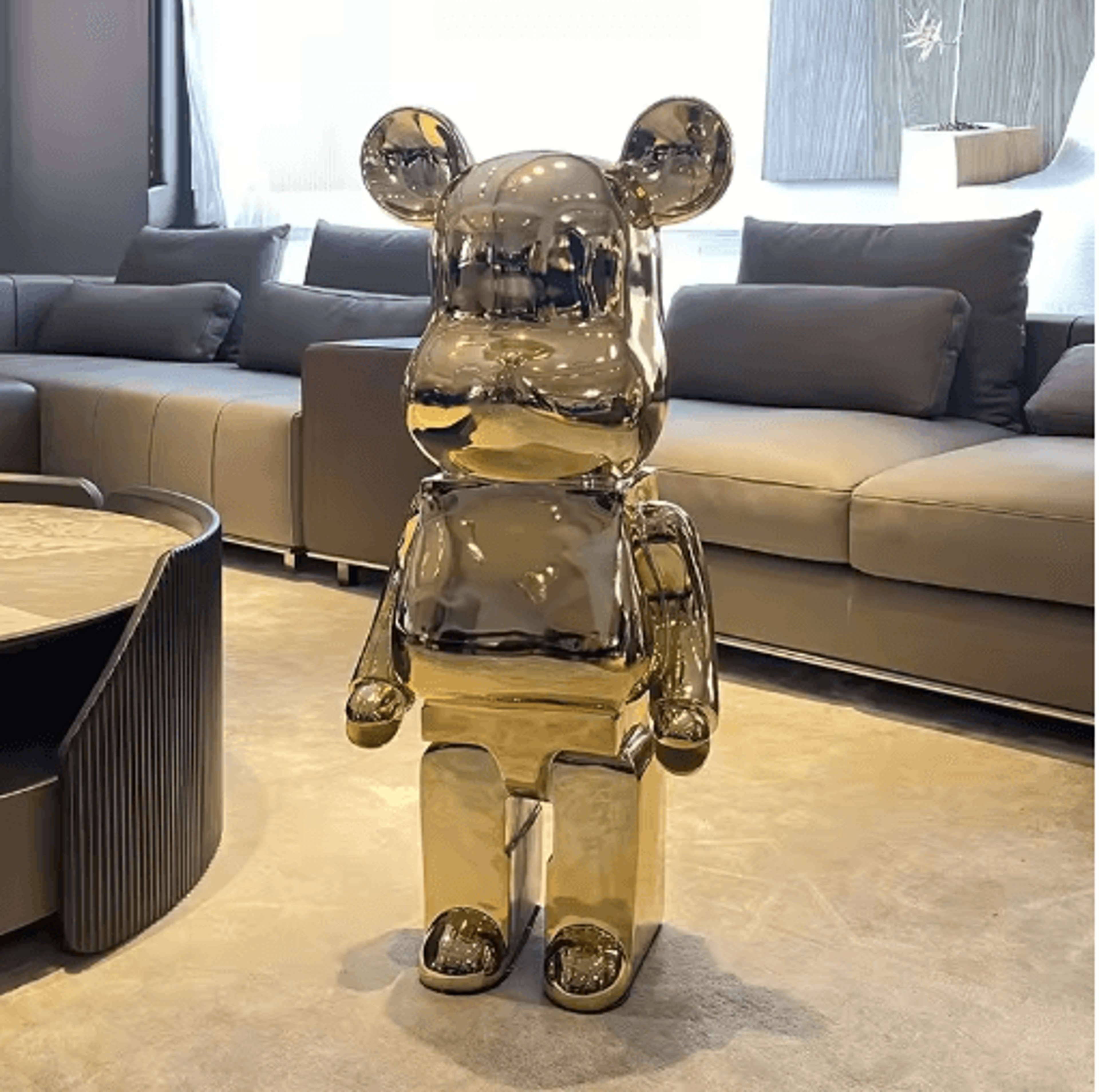 Gradient Mirror Bear Sculpture Luxury Bear Figurine Decor In 5080cm Statement Size 4