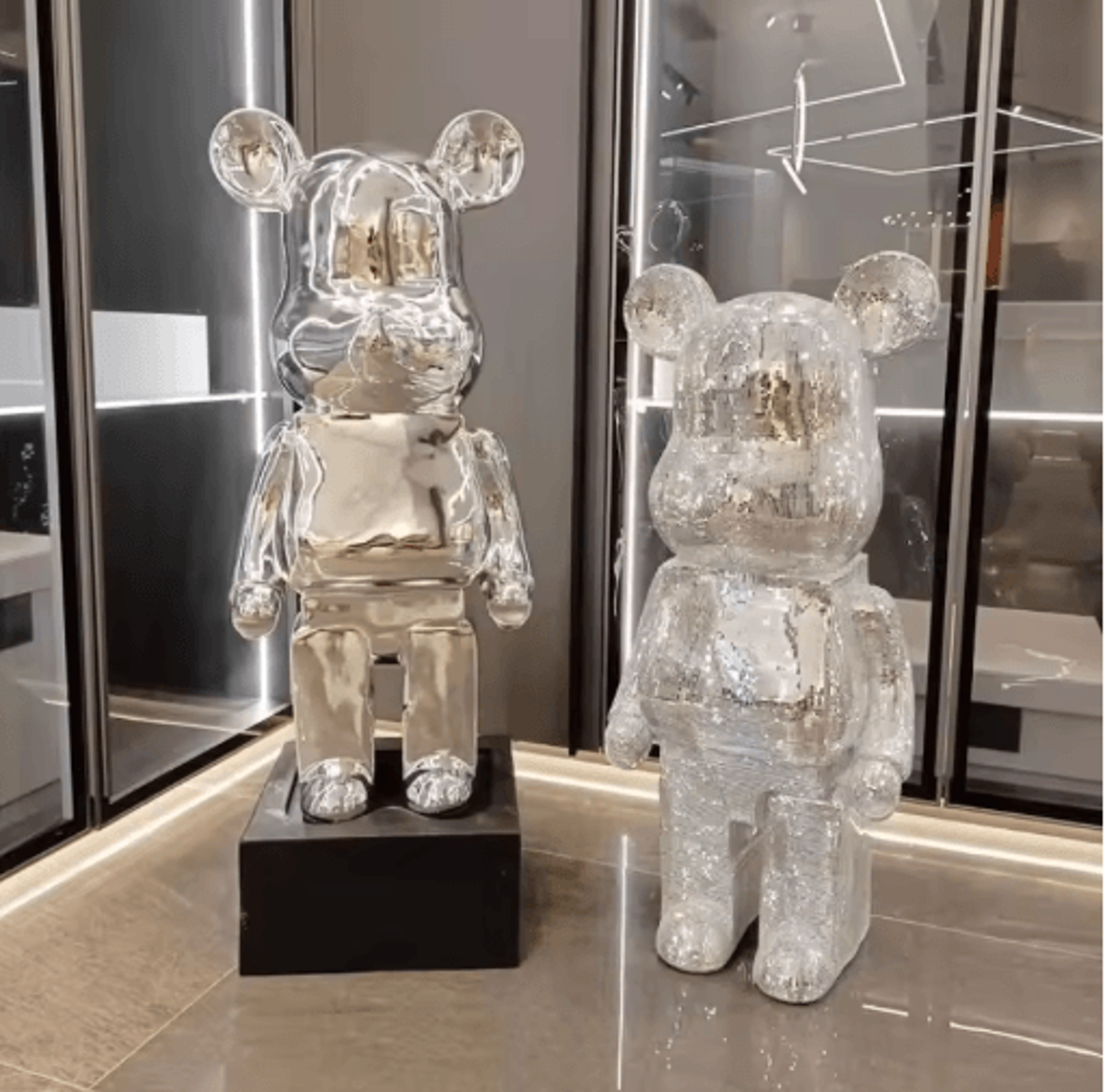 Gradient Mirror Bear Sculpture Luxury Bear Figurine Decor In 5080cm Statement Size 8