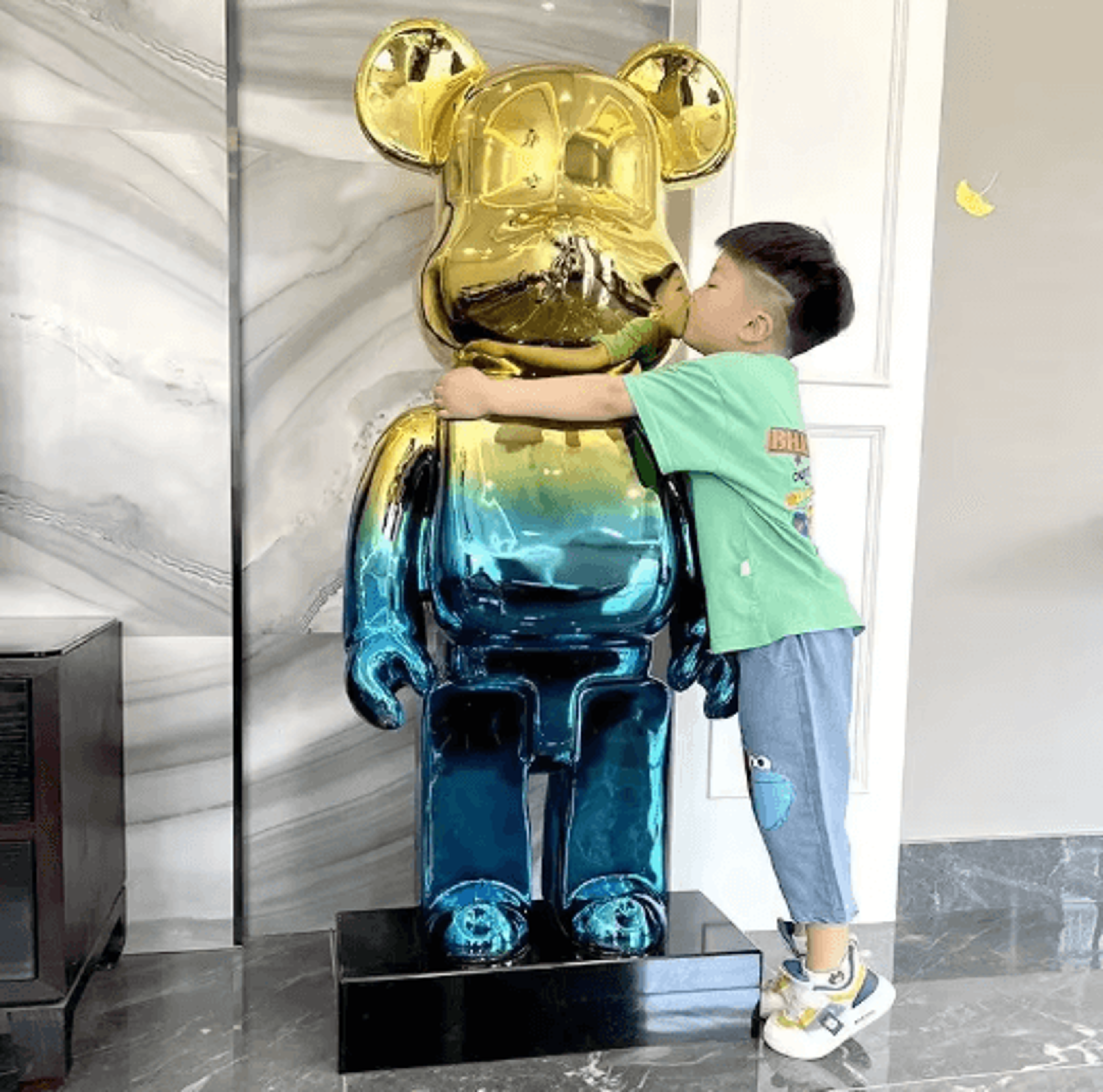 Gradient Mirror Bear Sculpture Luxury Bear Figurine Decor In 5080cm Statement Size 10
