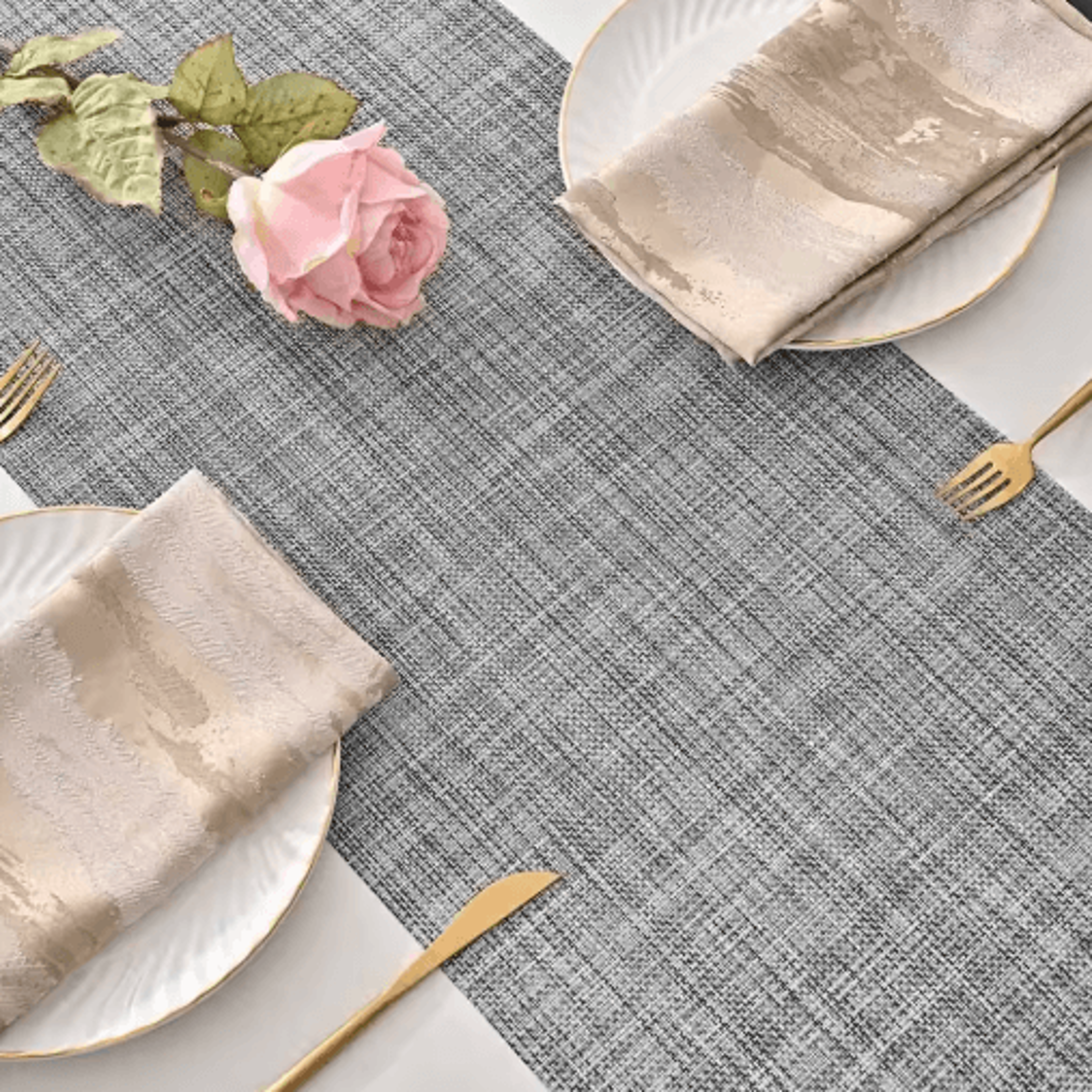 HeatResistant Woven Table Runner  Durable PVC Table Runner With NonSlip Design 0