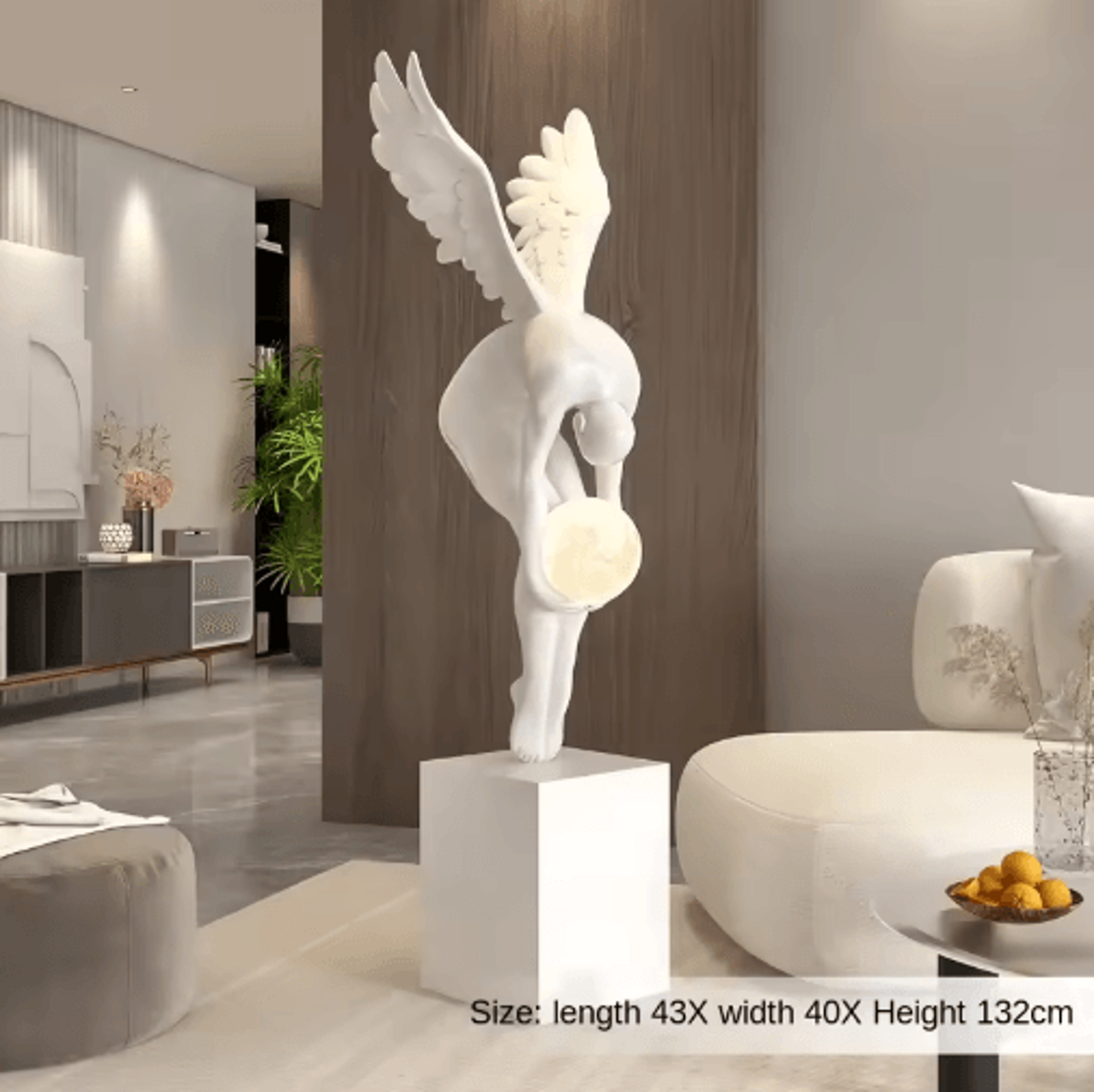 Luminous Wing Sculpture  Modern Nordic Resin Wing Statue For Living Room Decor 1