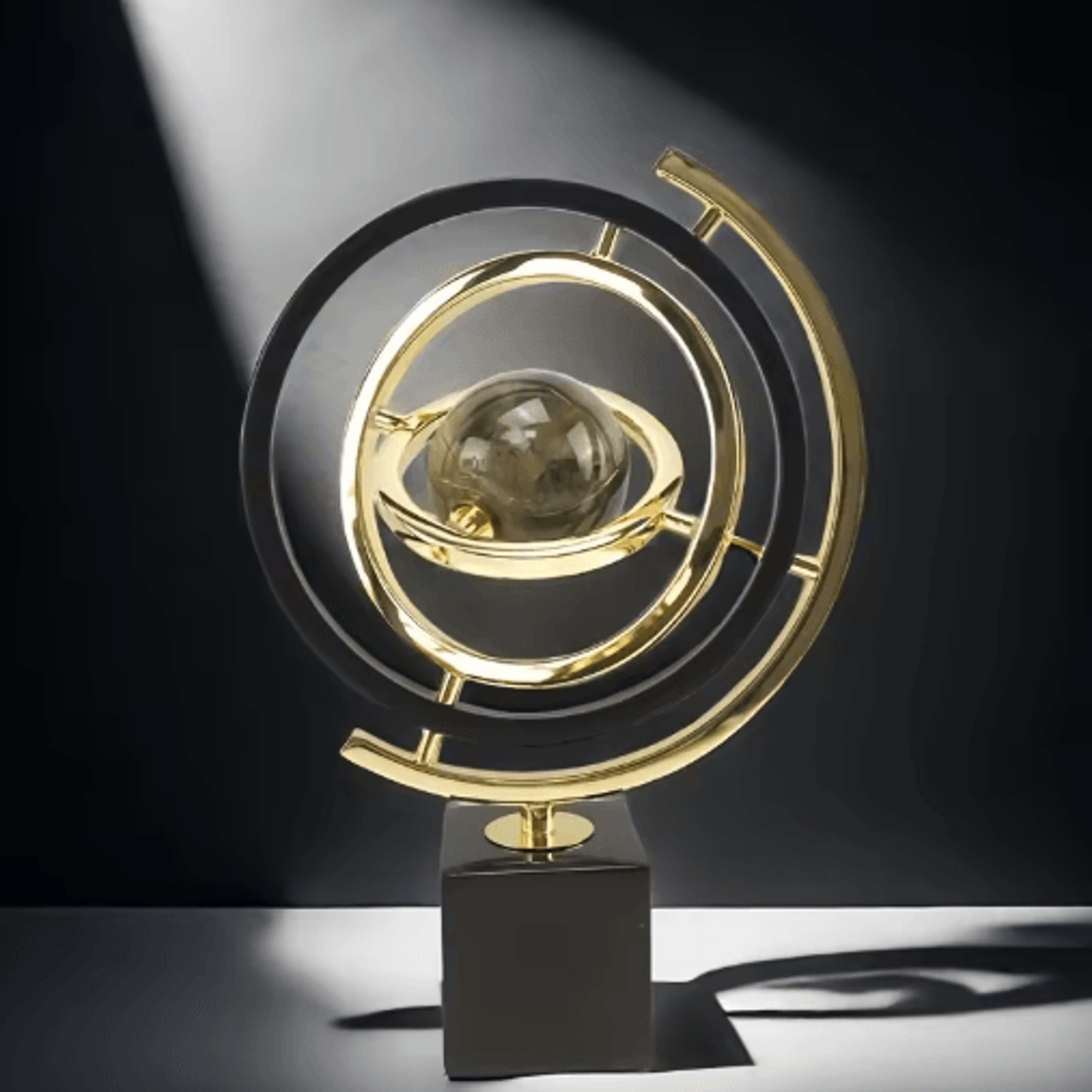 Modern Black  Gold Globe Sculpture  Elegant Abstract Globe Decor For Home  Office 4