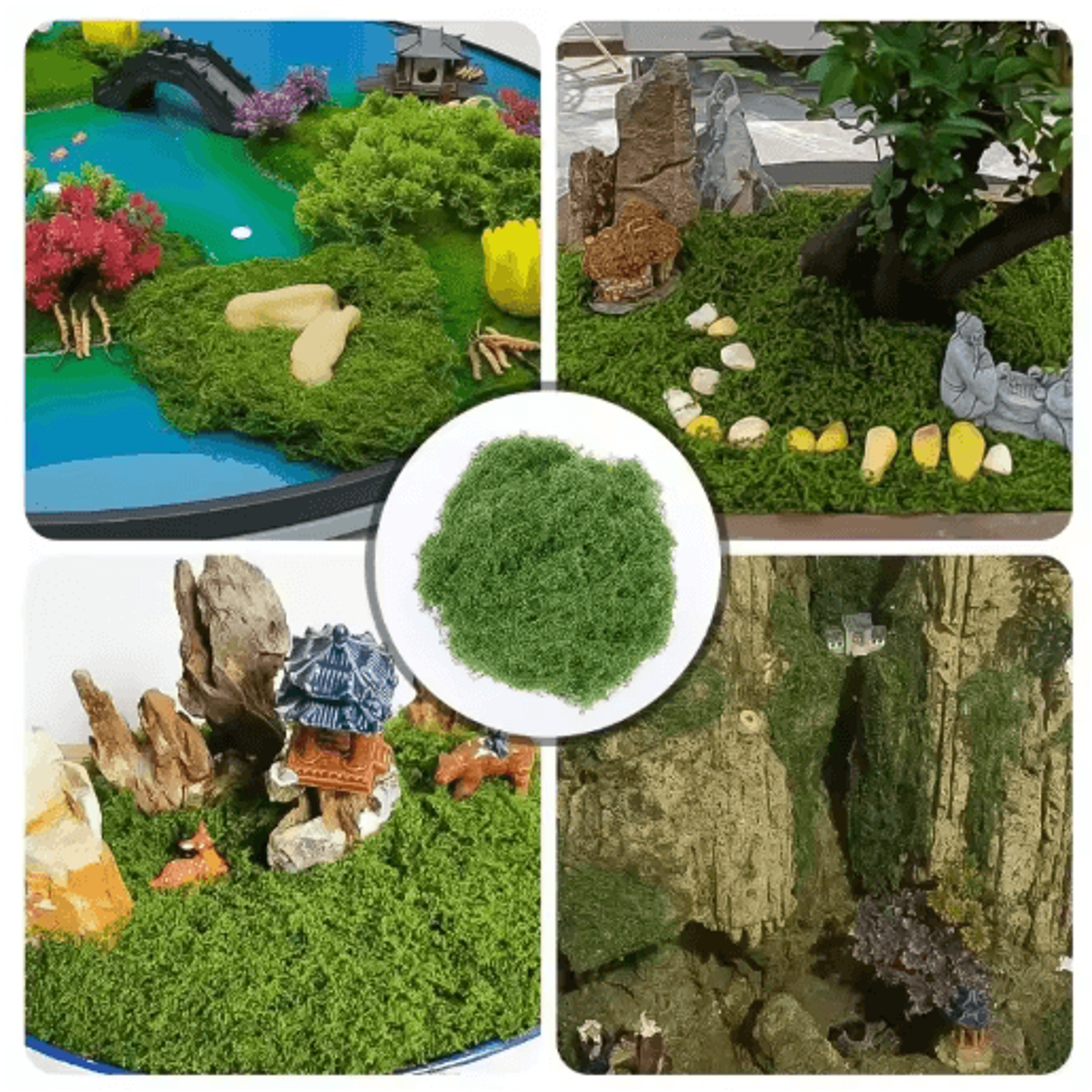 Artificial Green Moss Grass  Lush Fake Moss For Crafts  Mini Landscape Decor 7