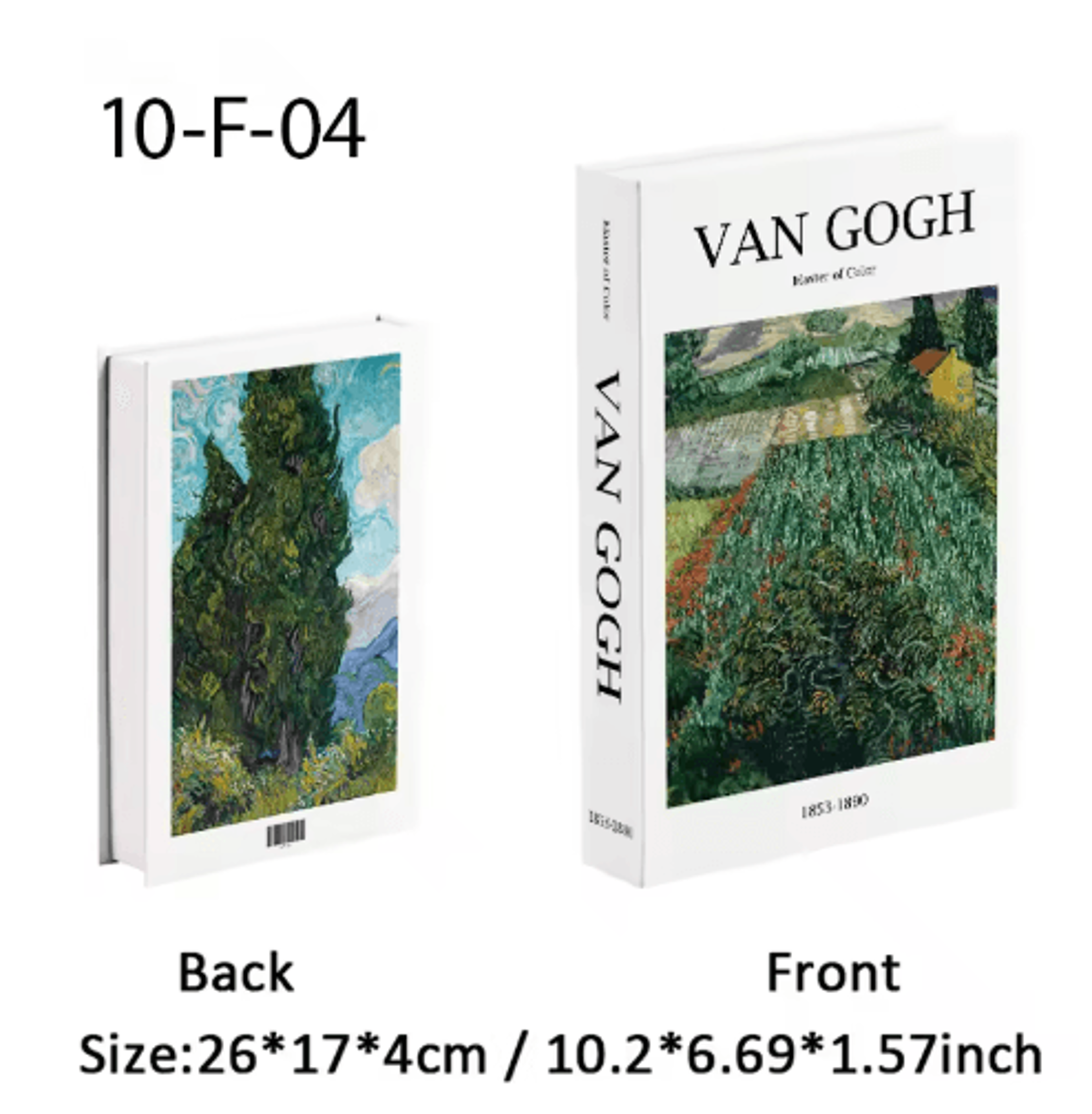 Van Gogh  Monet Decorative Book Box  Artistic Fake Book Storage Box For Home Decor 19