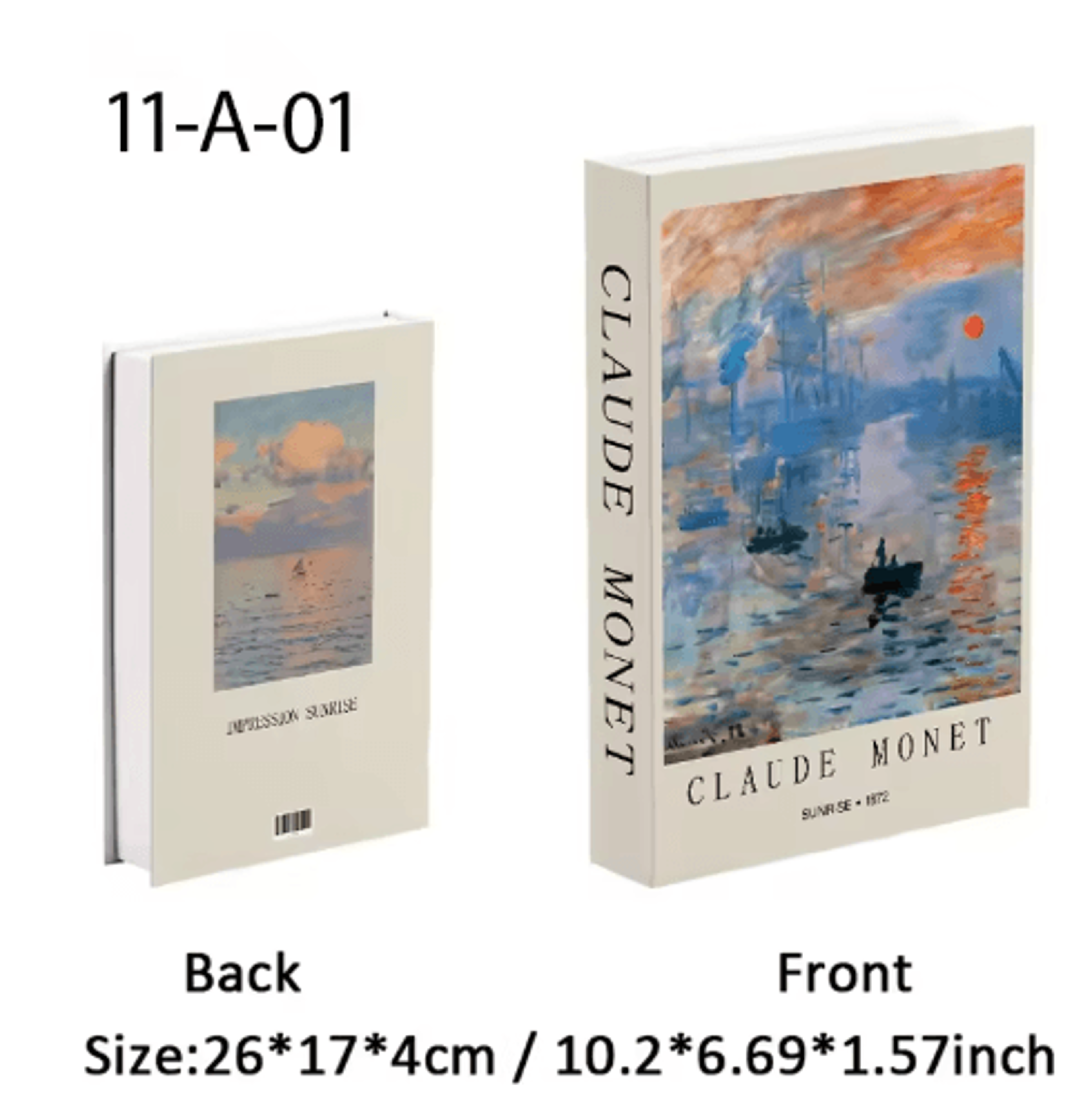 Van Gogh  Monet Decorative Book Box  Artistic Fake Book Storage Box For Home Decor 23