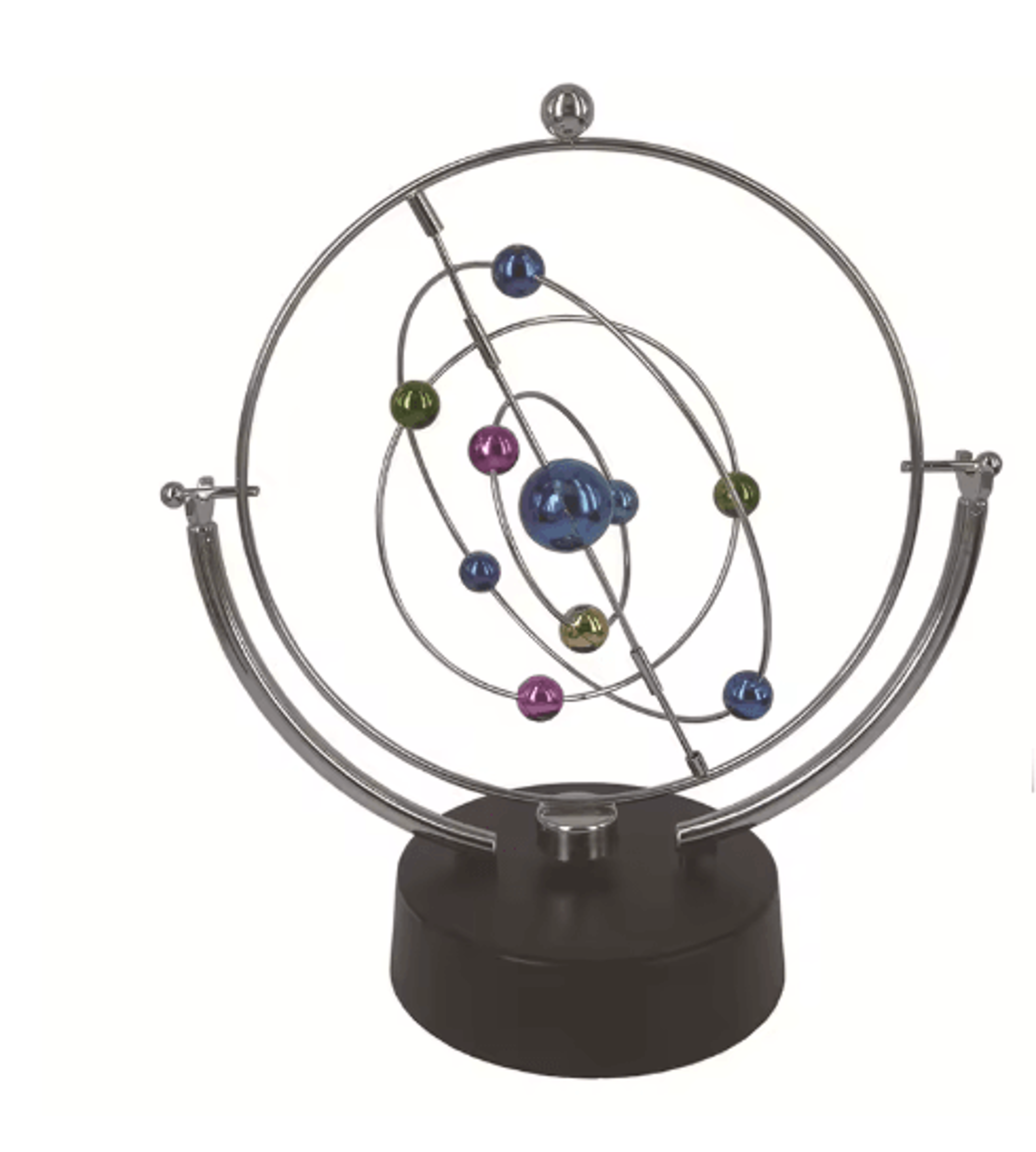 Celestial Perpetual Motion Desk Toy Kinetic Orbital Globe Sculpture 4