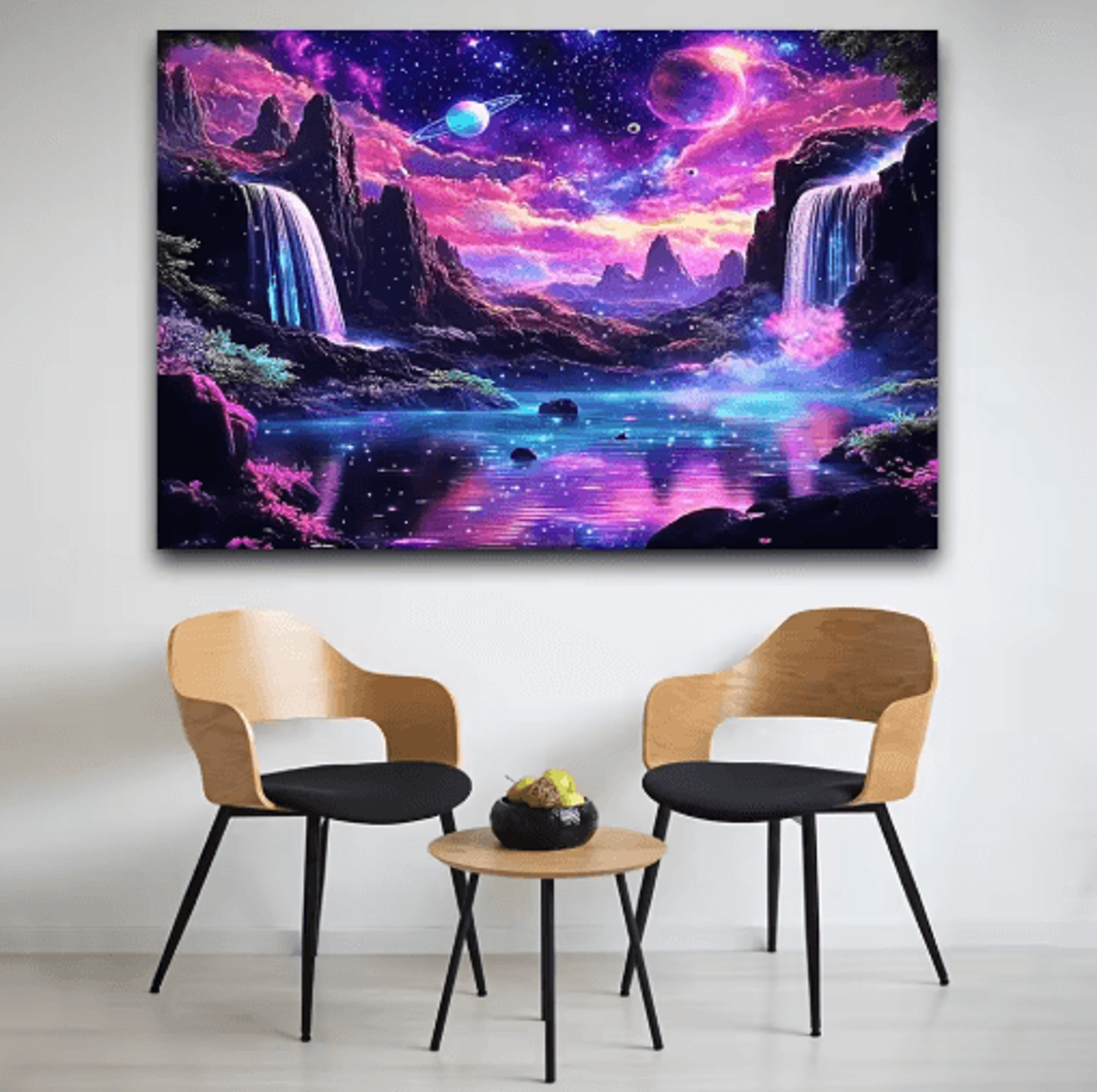 VIKAMA Starry Sky Tapestry Wall Decor Fantasy Galaxy Waterfall Wall Hanging 5
