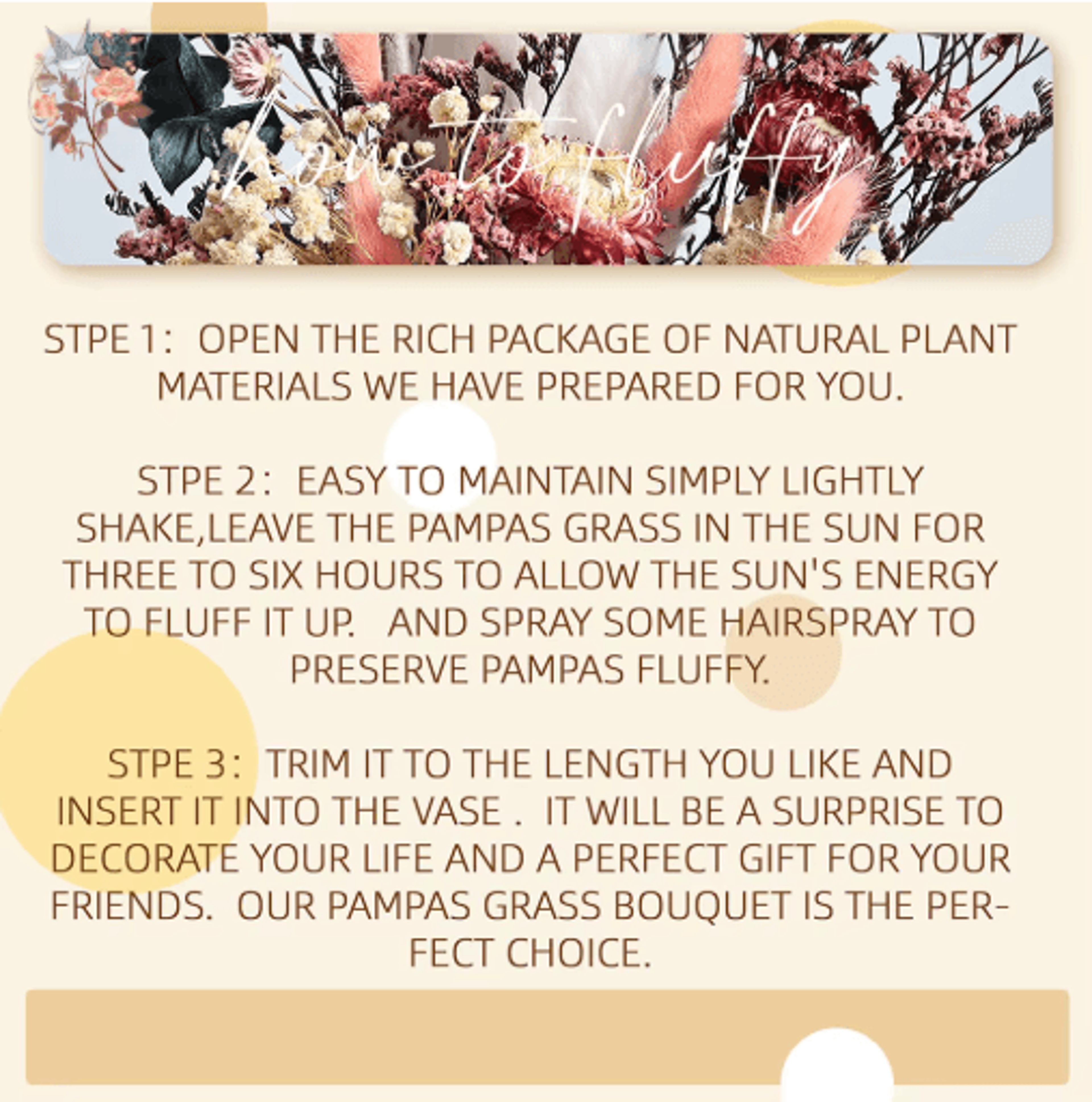 Boho Dried Flower Bouquet Boho Helichrysum  Eucalyptus Pampas Arrangement 5
