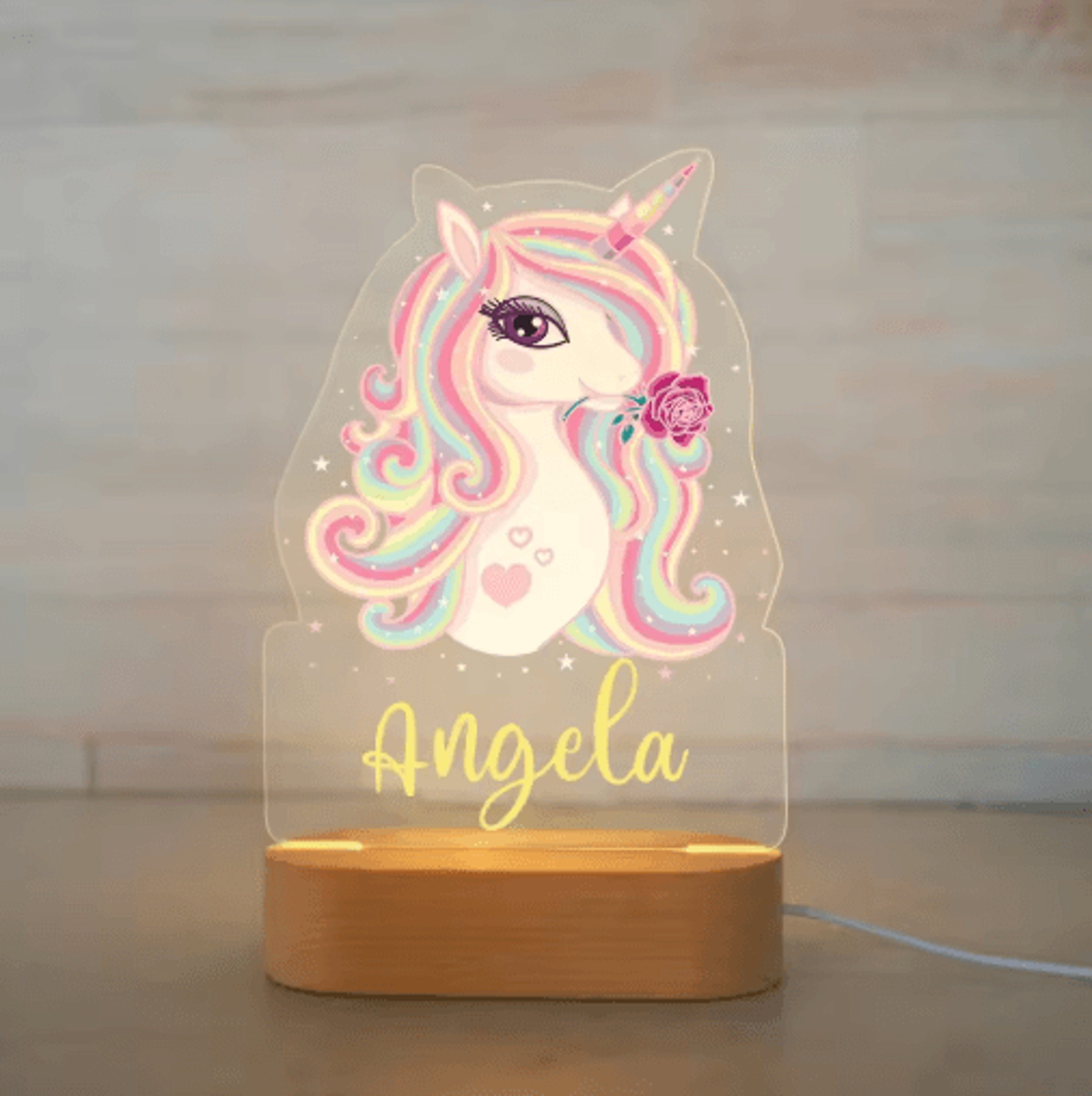 Personalized Custom Name Night Light Acrylic USB LED Lamp For Kids 14