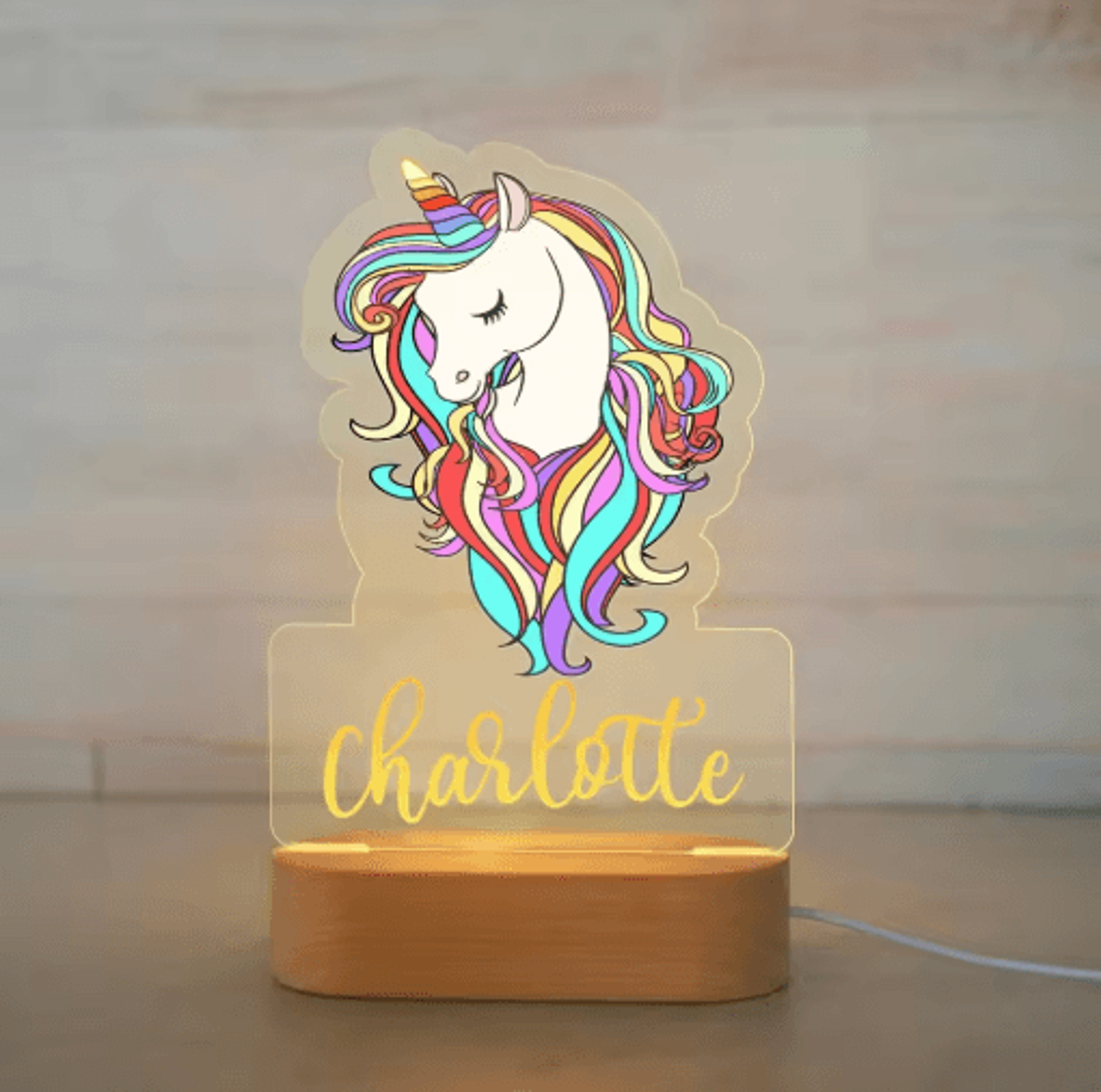 Personalized Custom Name Night Light Acrylic USB LED Lamp For Kids 17