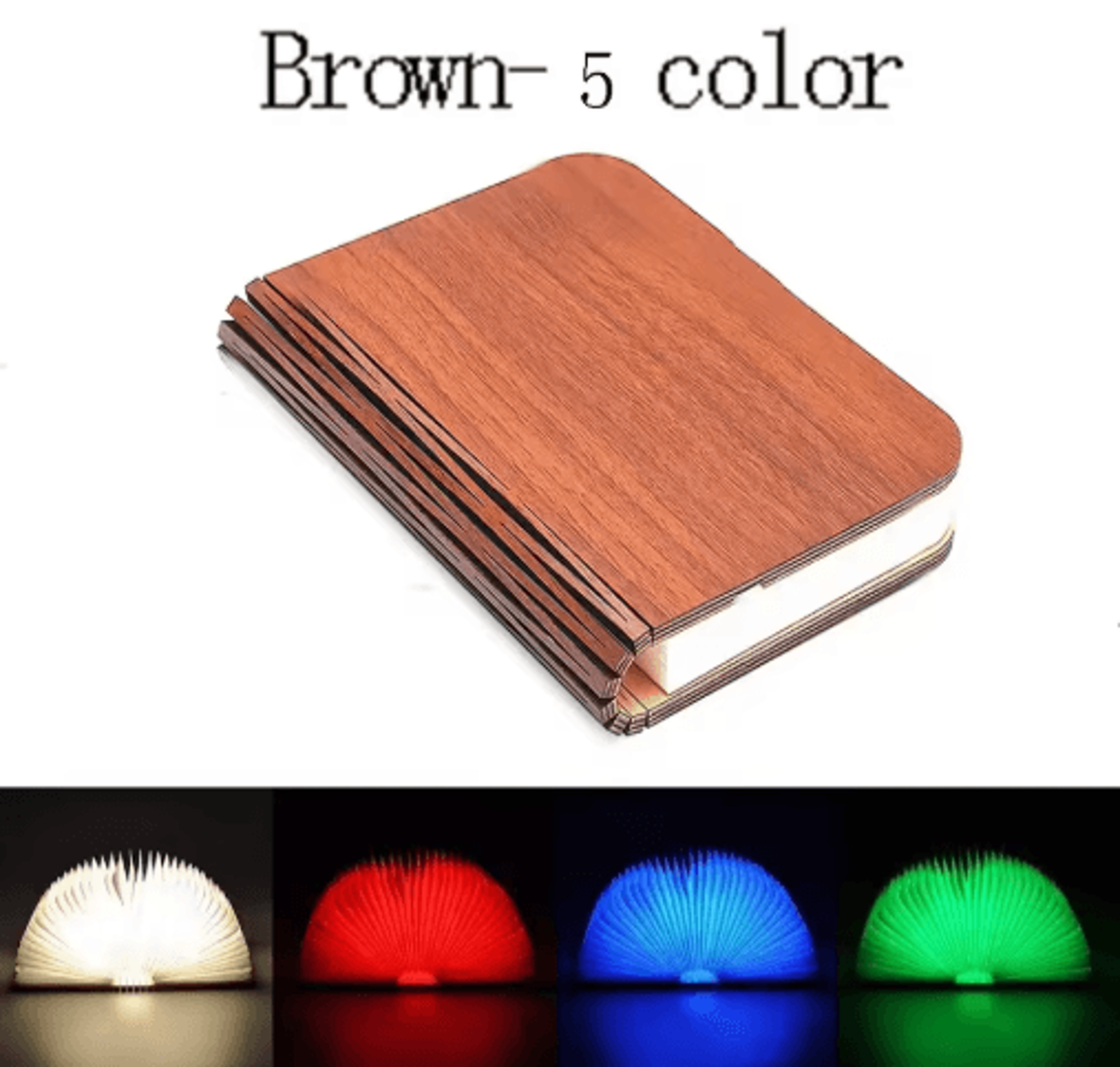 3D Folding LED Book Light  RGB Wooden Night Lamp For Bedroom  Desk Decor 2