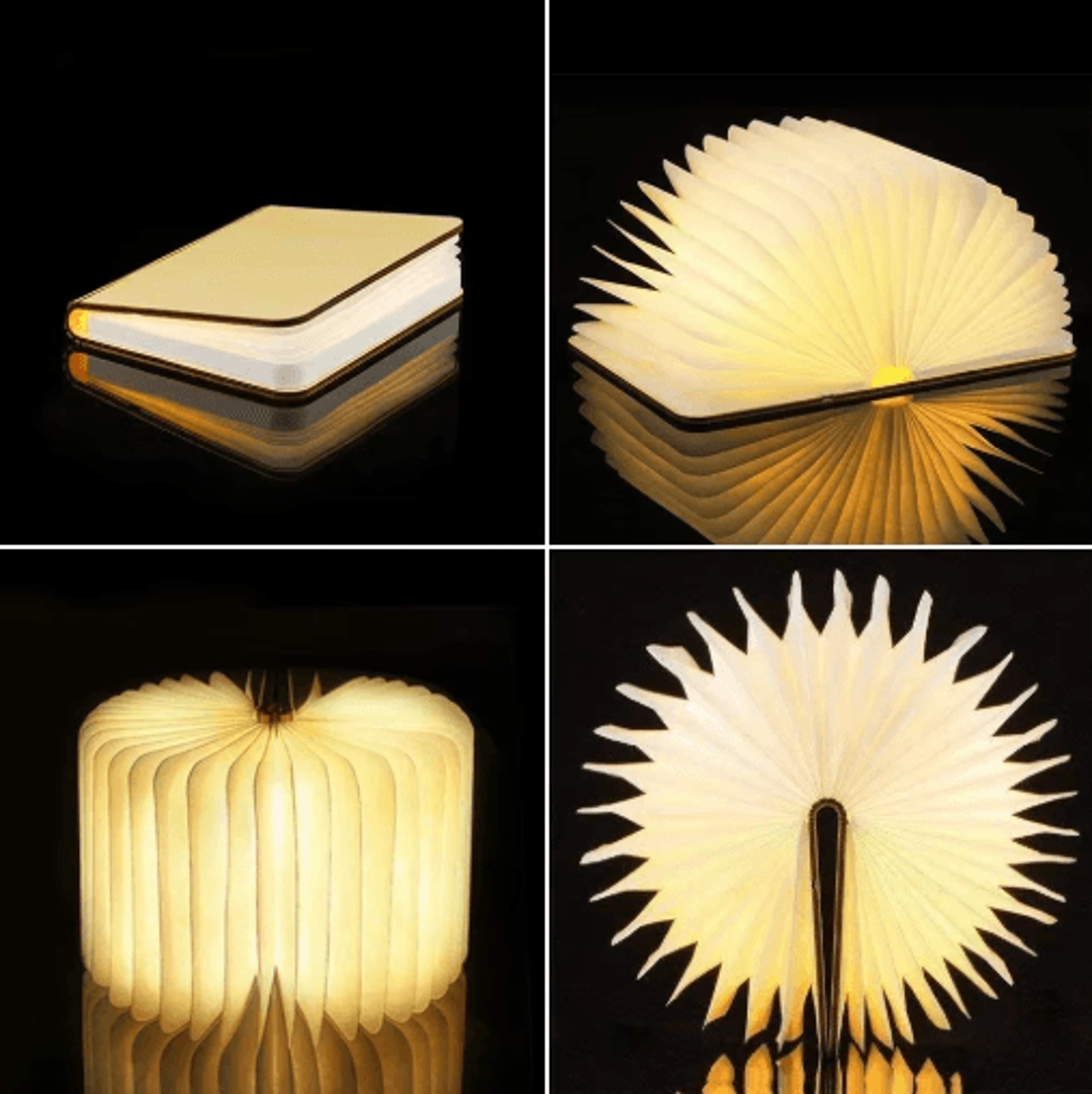 3D Folding LED Book Light  RGB Wooden Night Lamp For Bedroom  Desk Decor 7