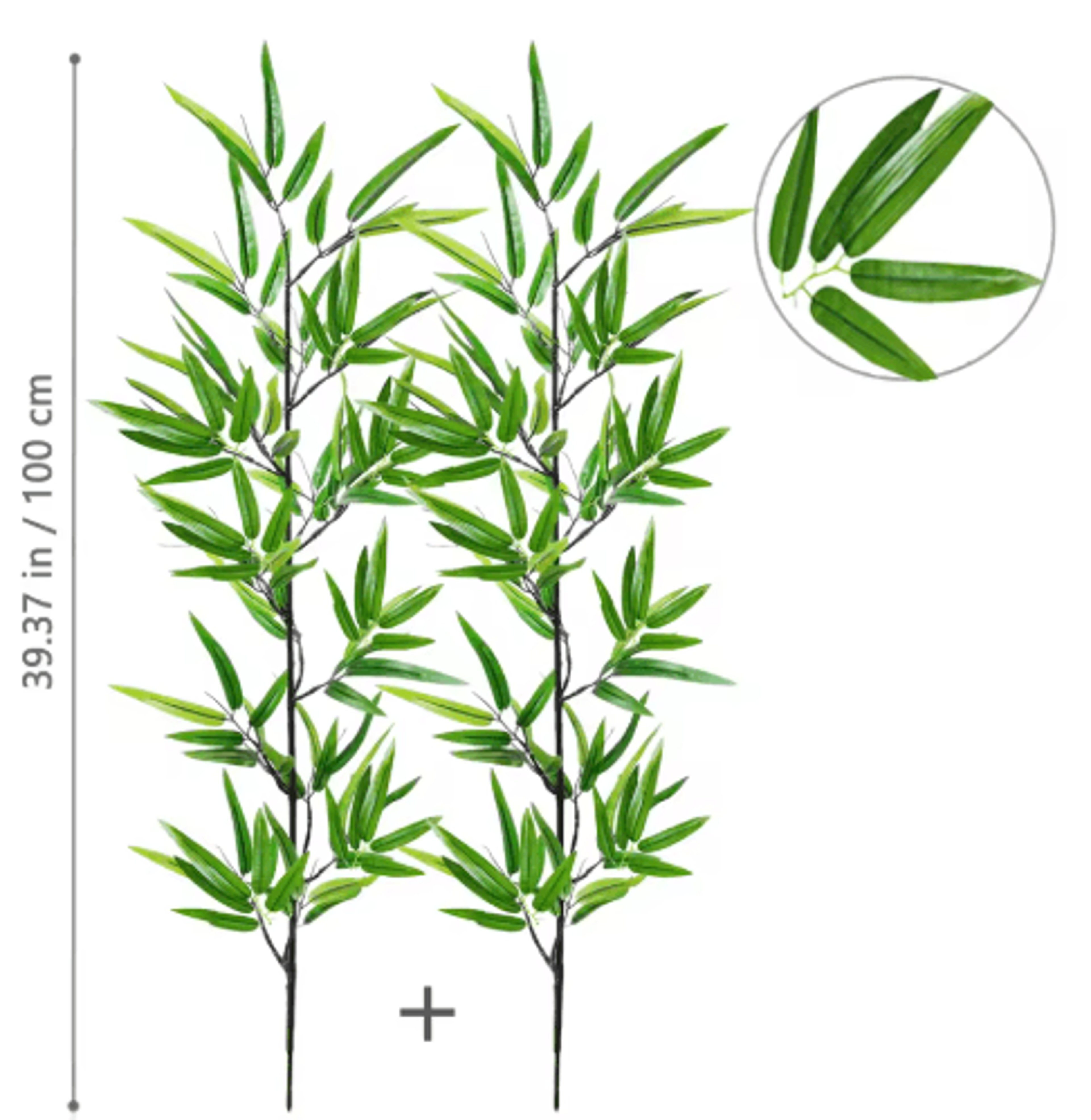 Tall Artificial Bamboo Plant  Realistic Green Leaves For Home  Office Decor 1