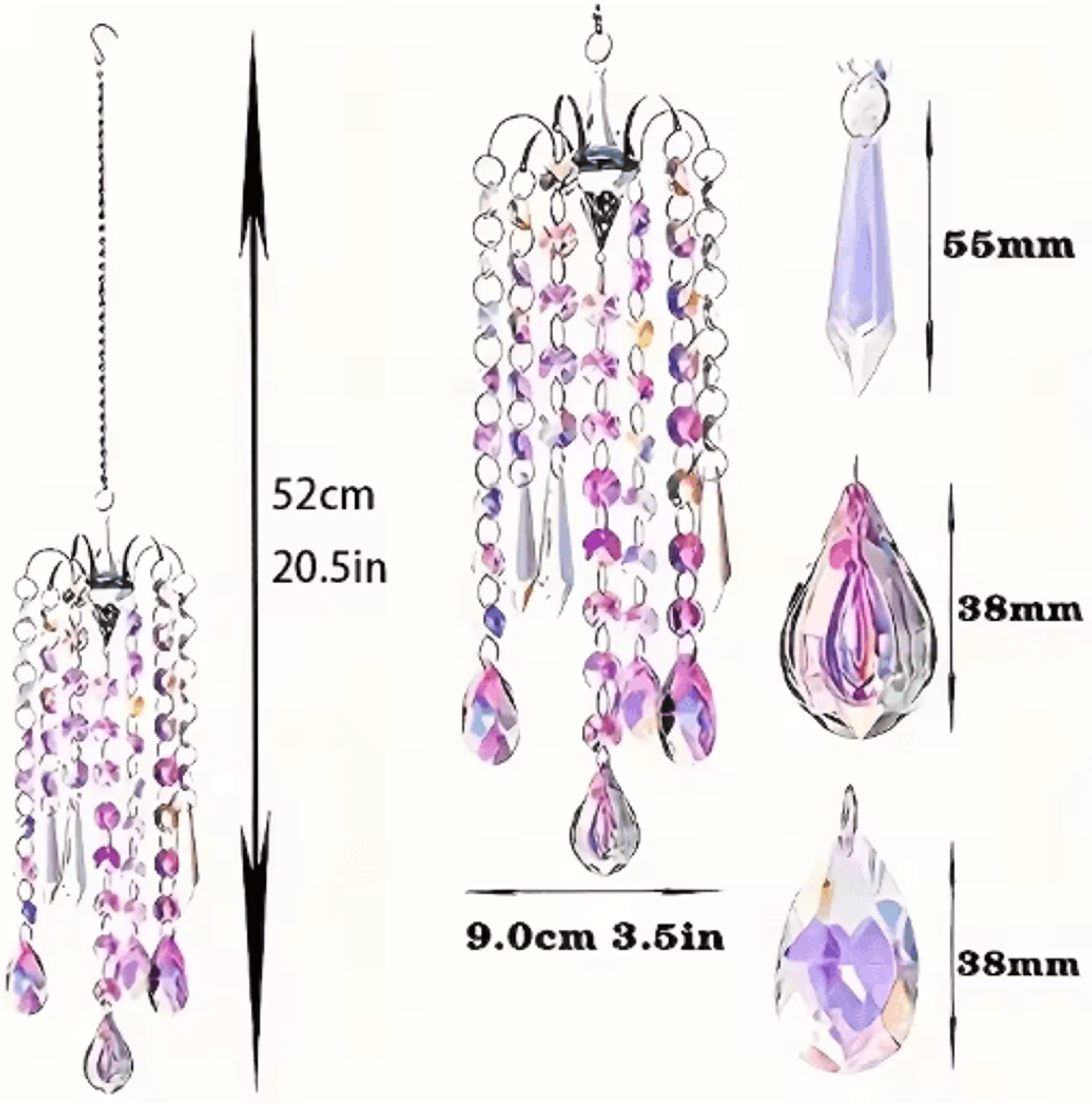 Crystal Chandelier Suncatcher  Rainbow Prism Window Hanging Decor Pendant 3