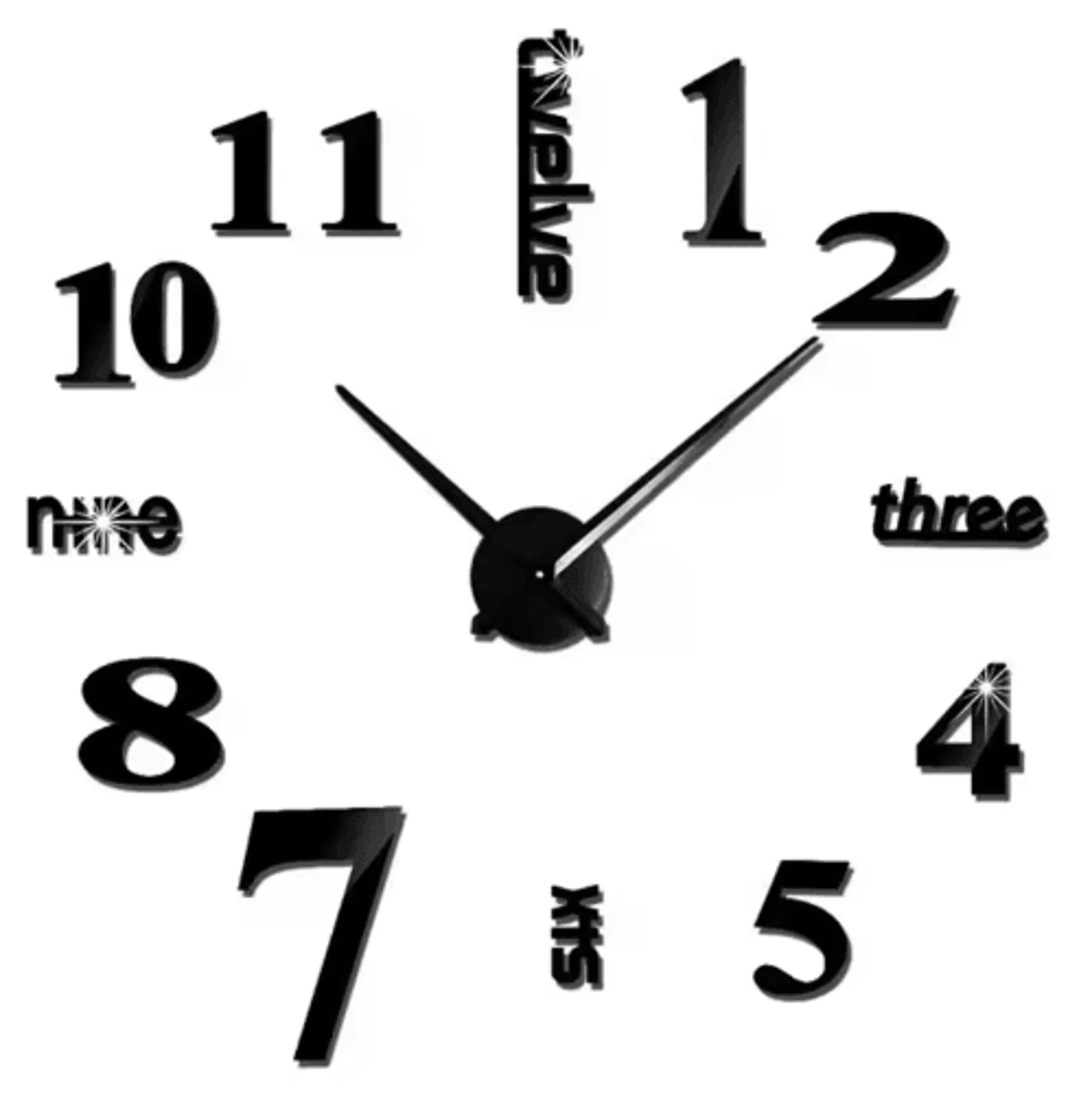 3D DIY Frameless Wall Clock  Luminous Silent Modern Wall Decor Stickers 2