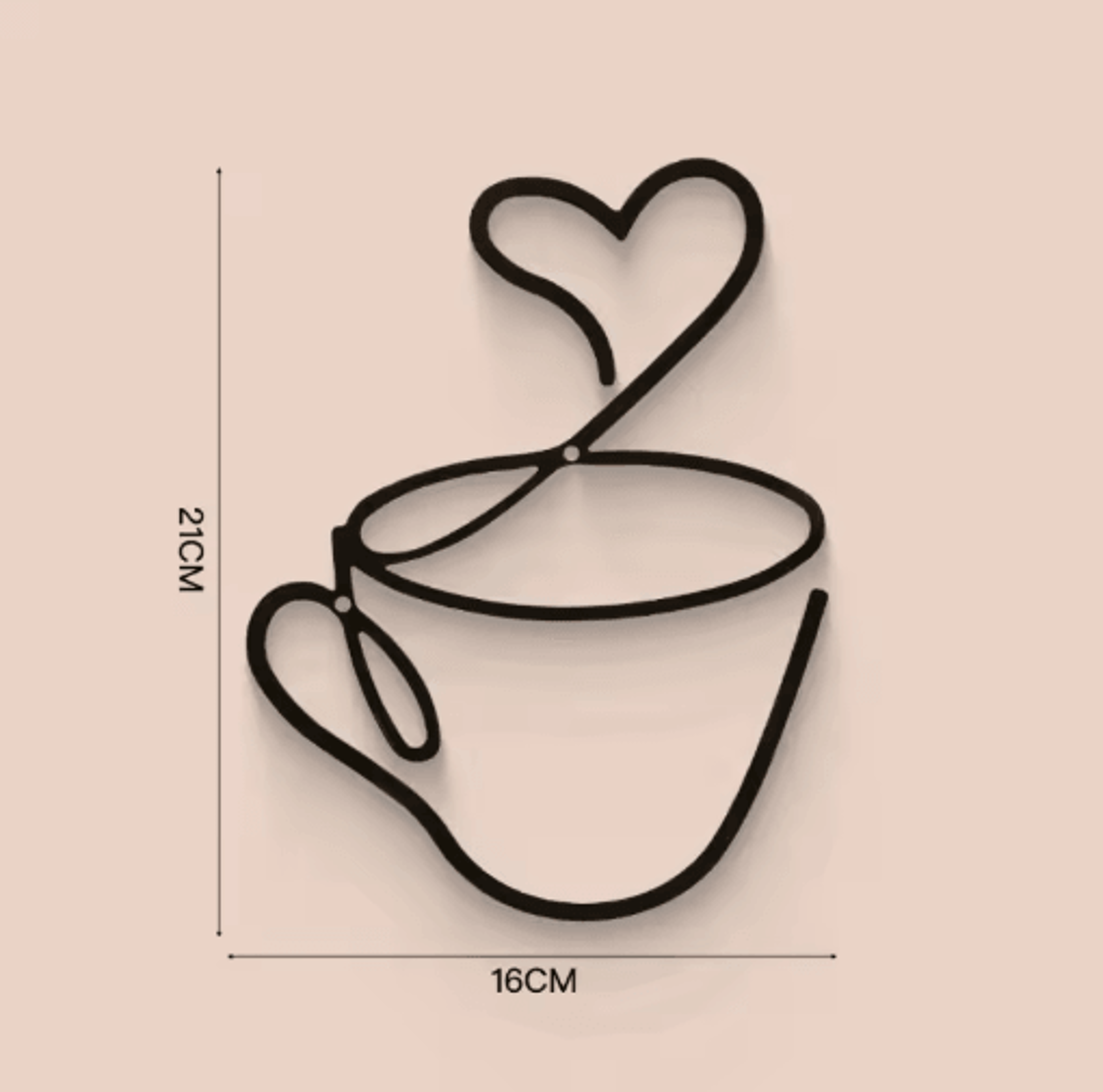 Metal Coffee Cup Wall Art Black Cafe Decor For Kitchen  Coffee Bar 3