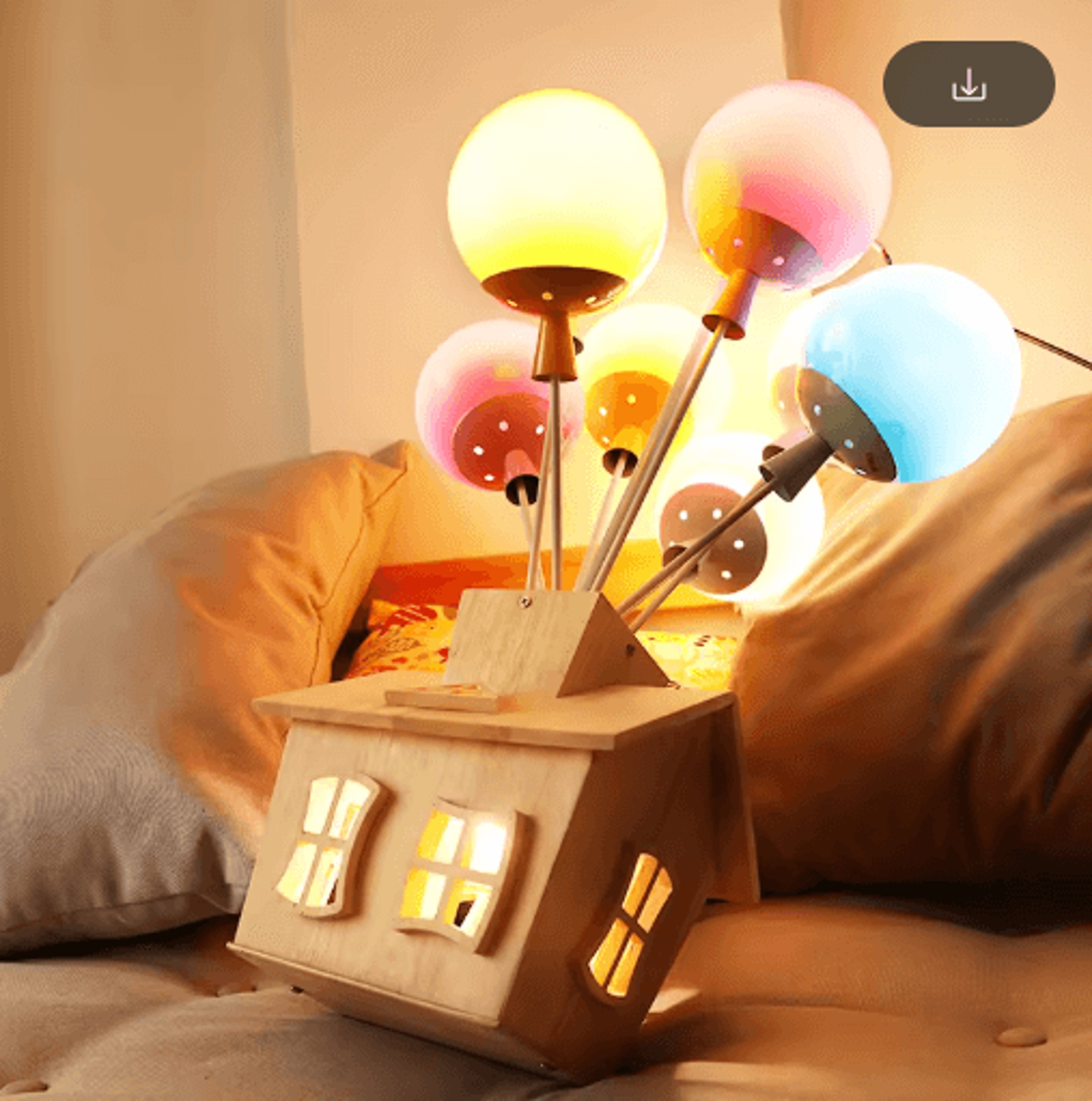 Kids Balloon Chandelier Wooden Sputnik Ceiling Light For Playful Room Decor 10