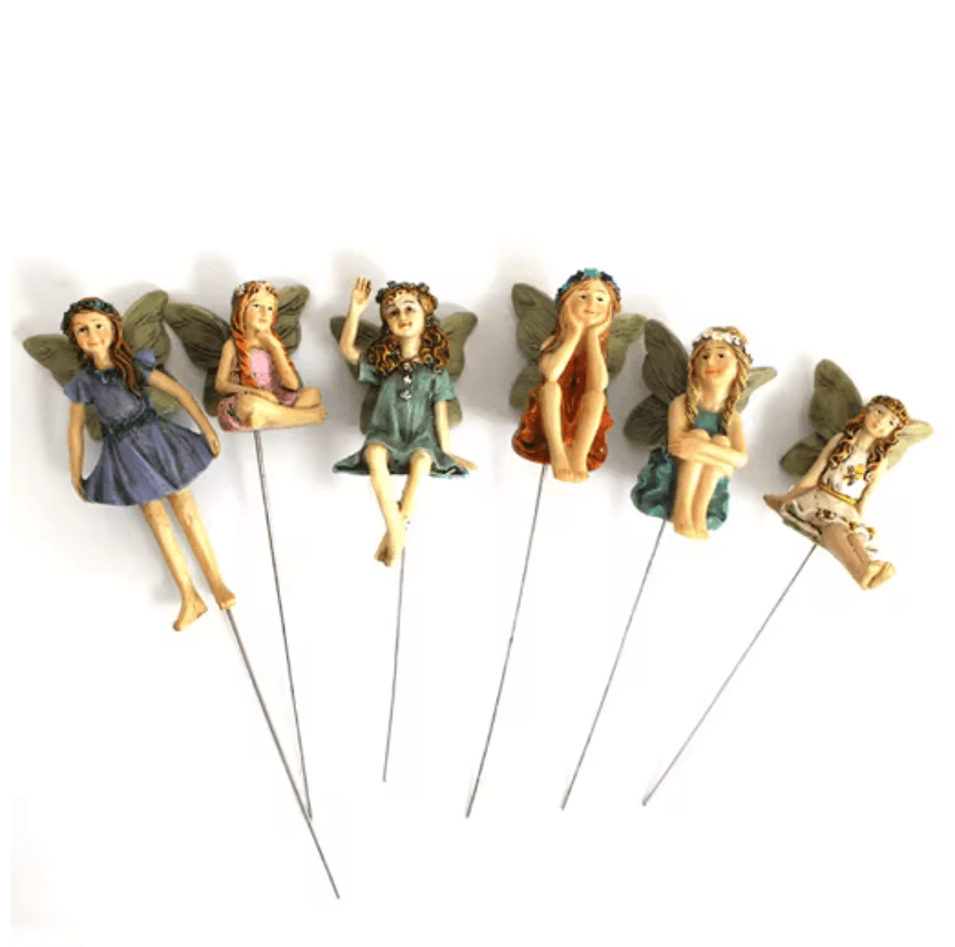 Enchanted Garden Fairy Stake Set Whimsical Mini Fairy Figurines For Outdoor Decor 1