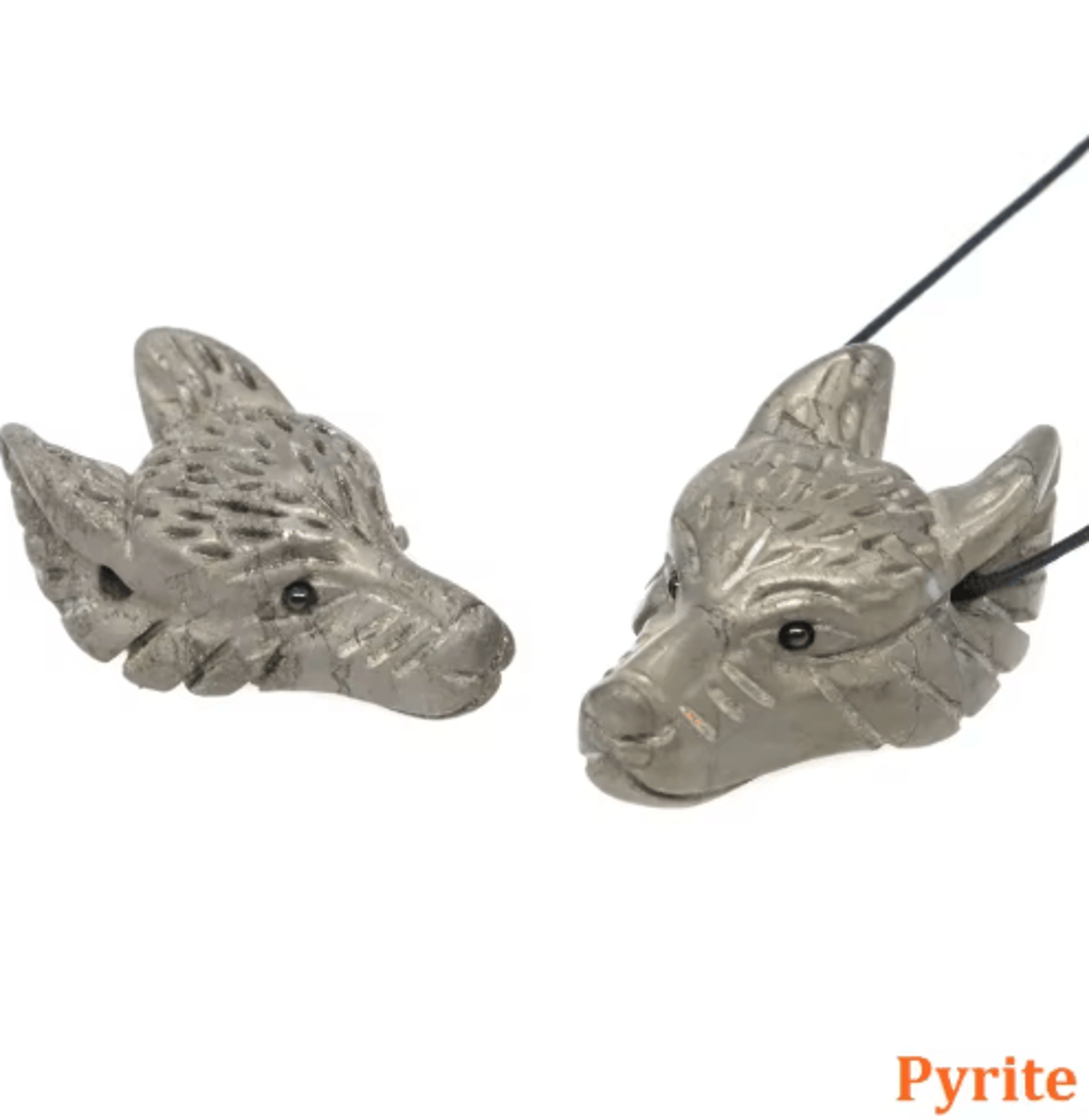 SpiritWolf Crystal Wolf Head Pendant  HandCarved Gemstone Necklace Charm 7