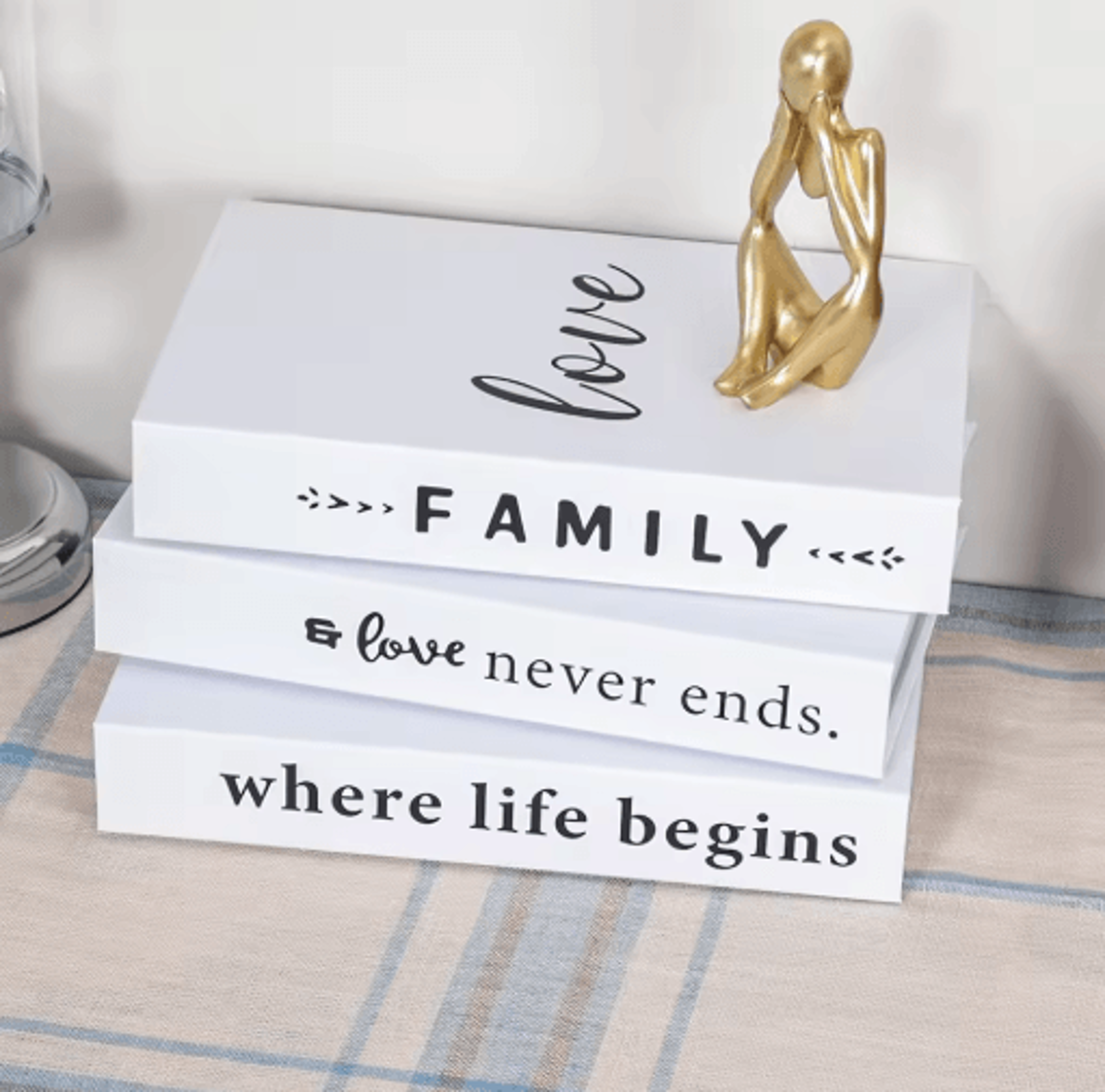 Modern Decorative Book Set 3pcs Fake Books Decor For Stylish Home  Coffee Table Display 0