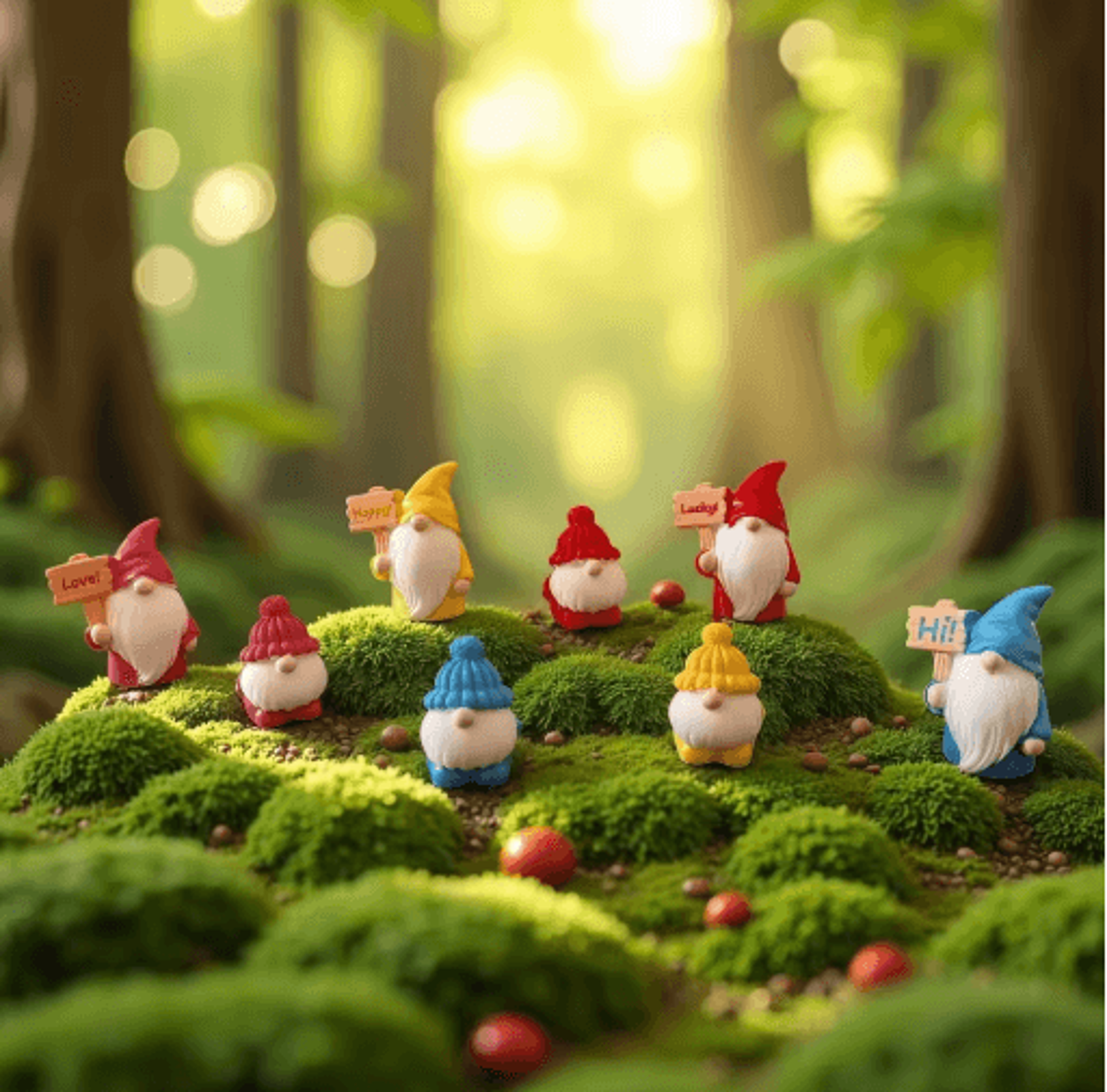 8pcs Mini Garden Gnome Blind Bag Set Cute Dwarf Doll Micro Landscape Ornaments For DIY Decor 0