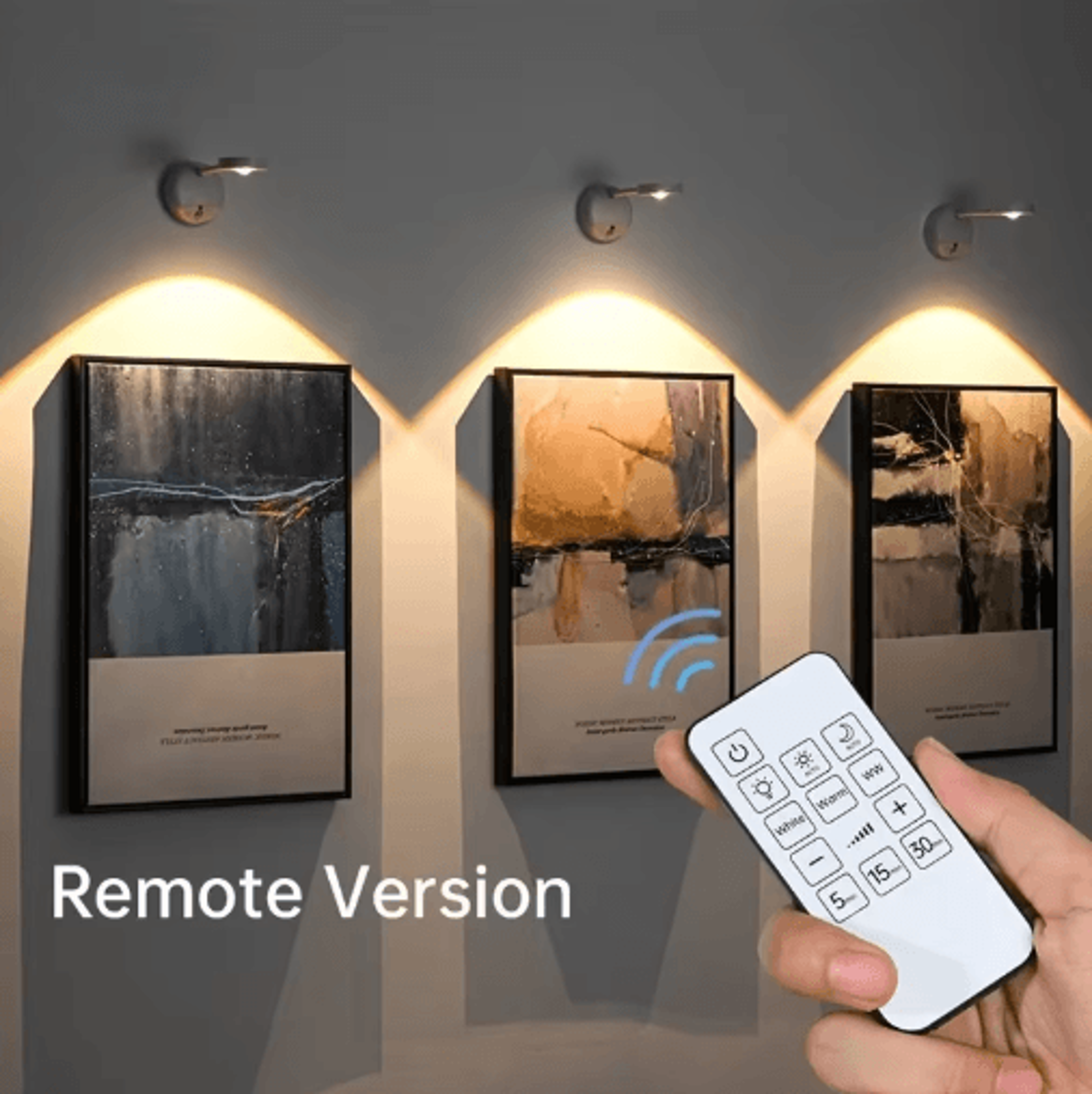 USB Rechargeable Motion Sensor Wall Light Wireless Dimmable LED Spotlight For Pictures  Art 7