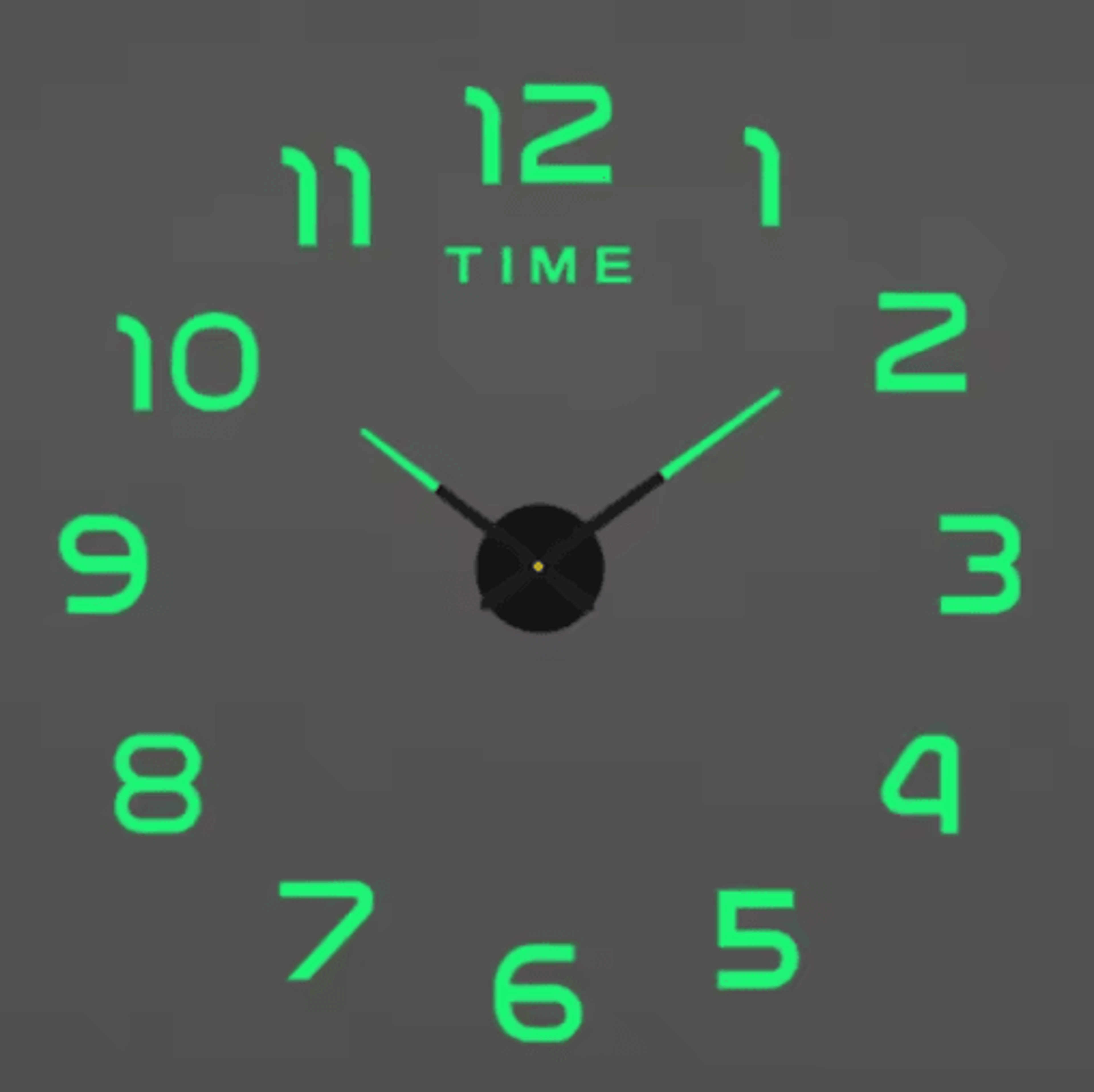 Large 3D DIY Wall Clock  Luminous Silent Wall Clock Stickers For Modern Living Room Decor 20