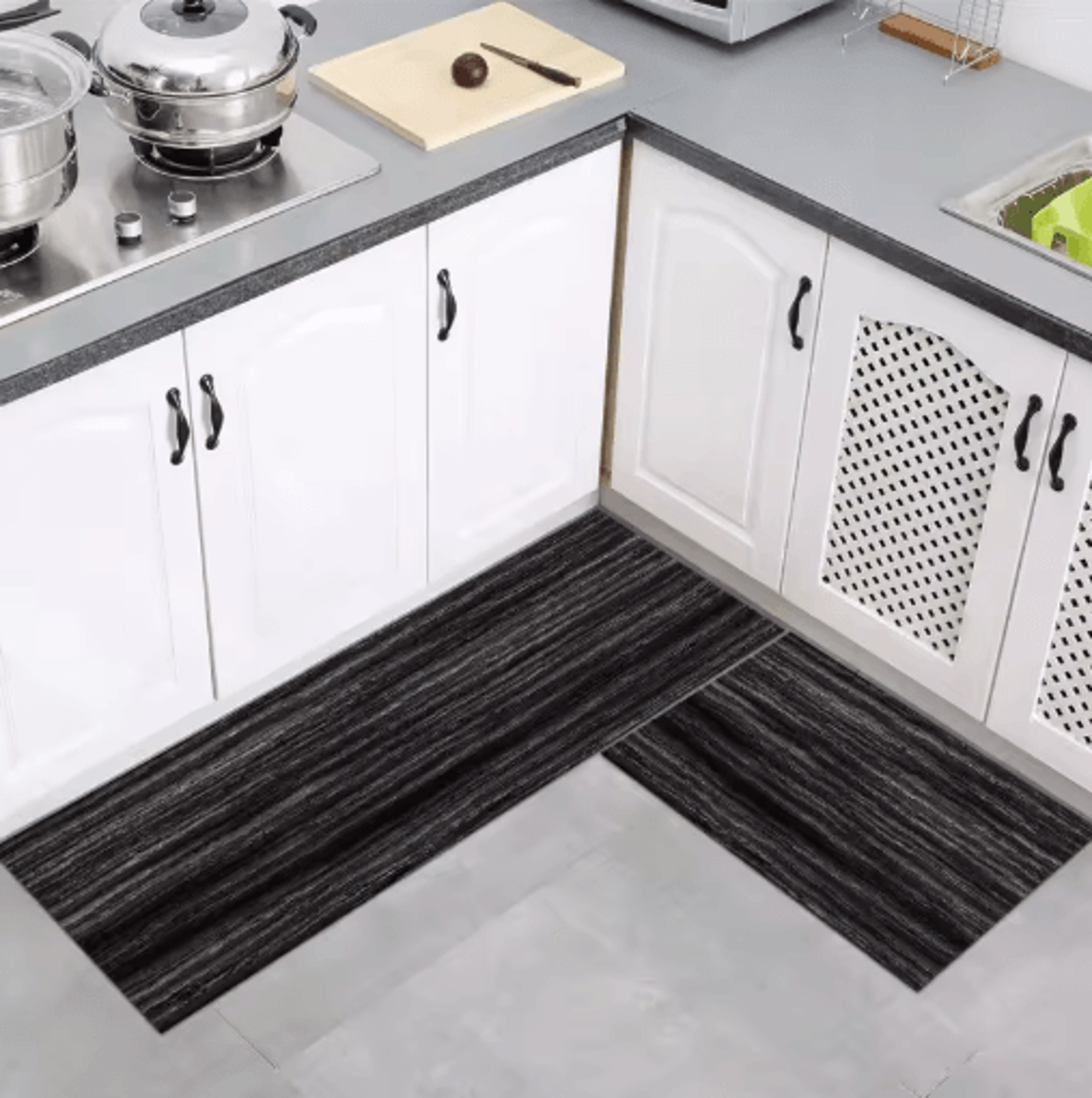 Modern Wood Grain Floor Mat Non Slip Decorative Rug For Kitchen Bathroom  Entryway 10