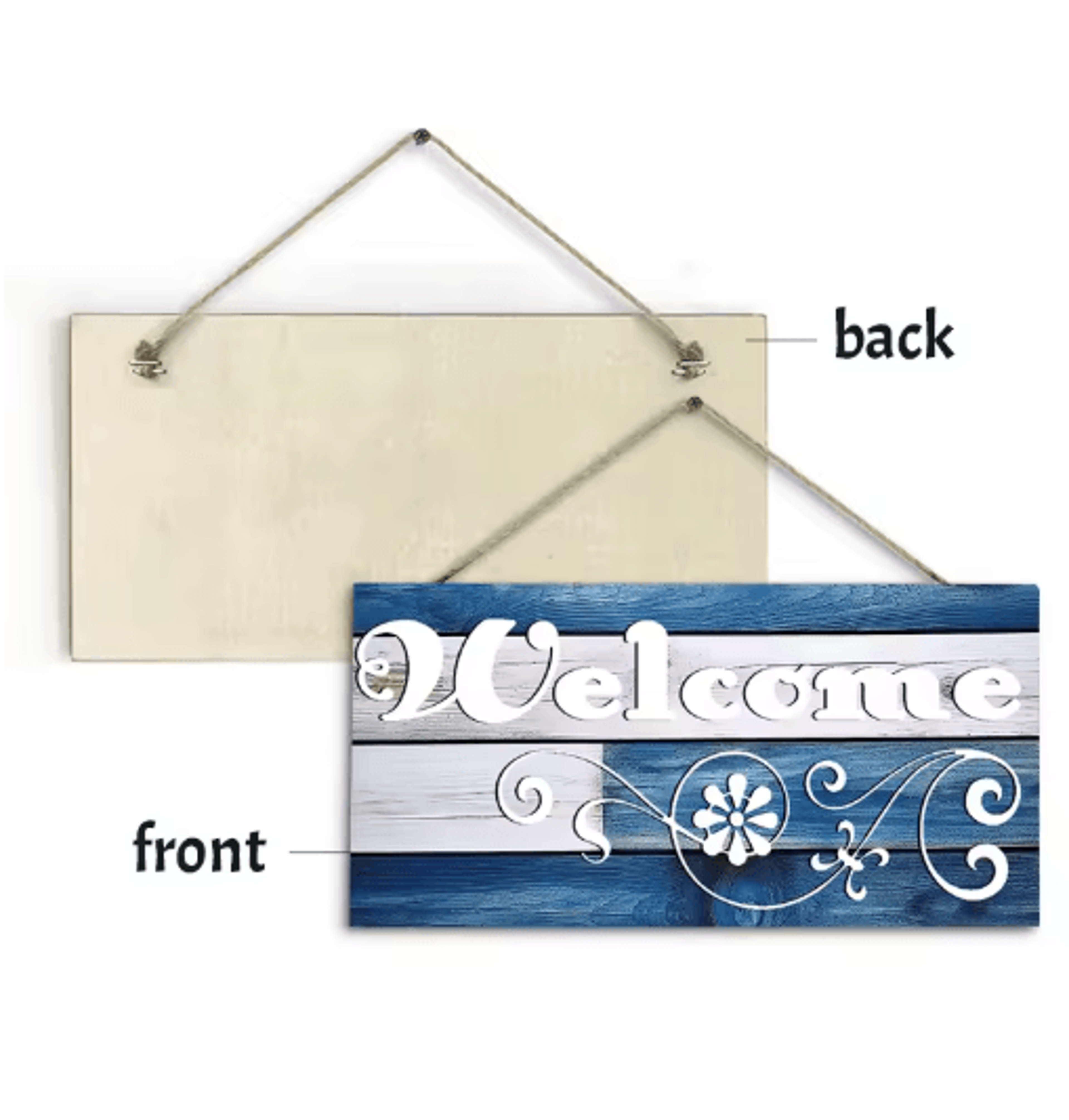 Rustic Wooden Welcome Sign Farmhouse Wall Hanging Decor For Front Door  Living Room 1