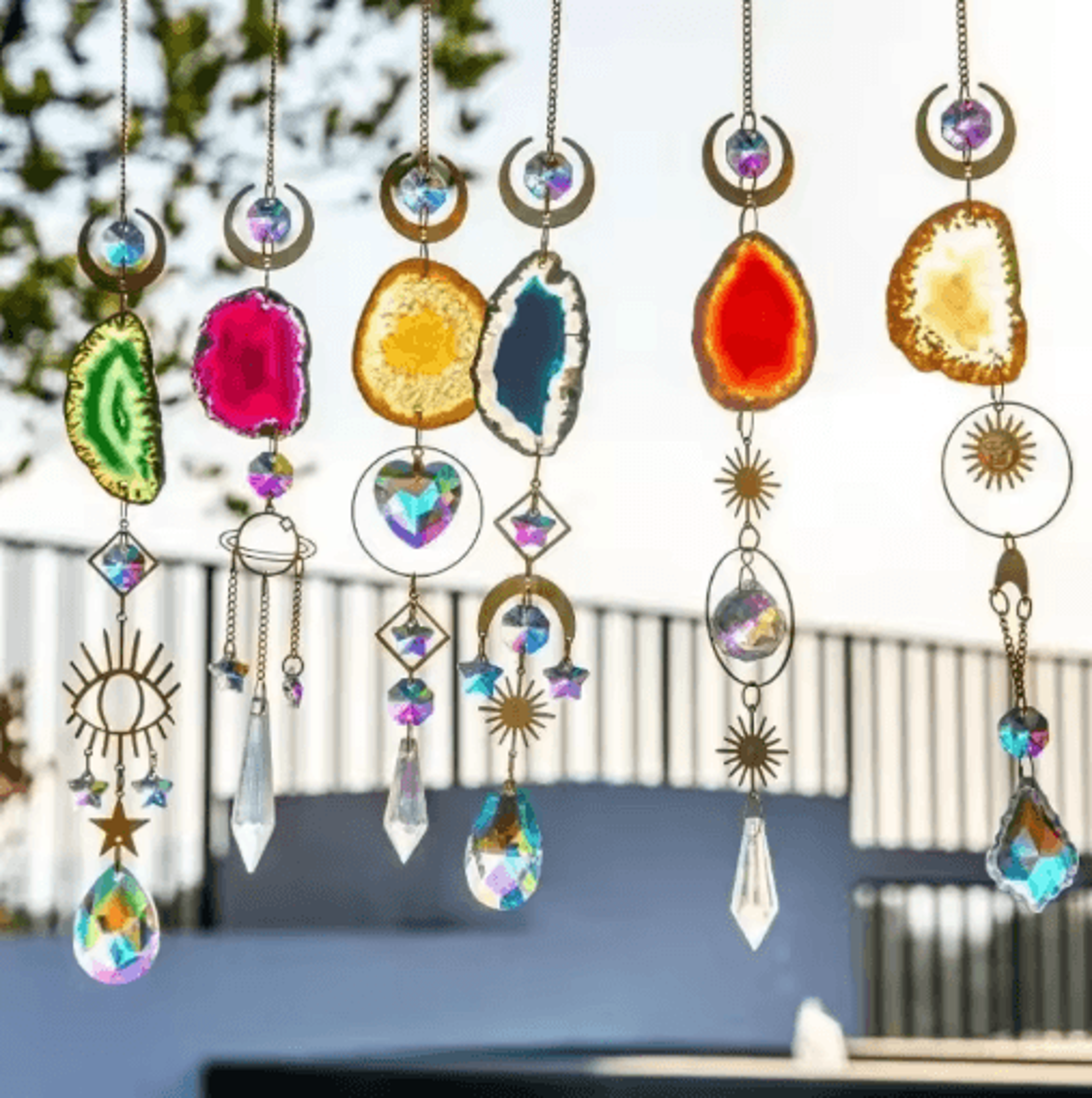 Sun  Moon Crystal Suncatcher Rainbow Prism Hanging Window Decor For Home  Garden 0