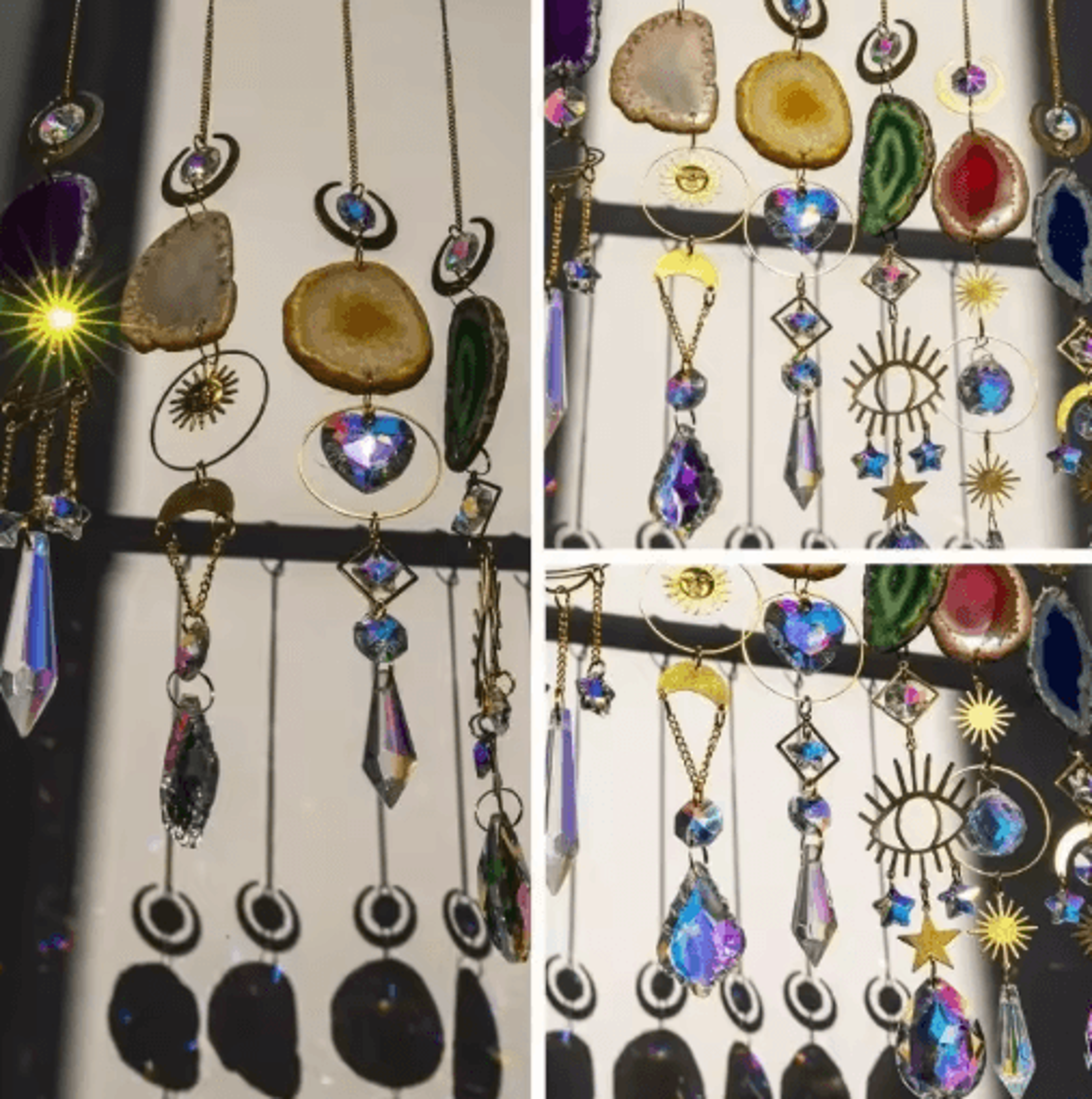Sun  Moon Crystal Suncatcher Rainbow Prism Hanging Window Decor For Home  Garden 7