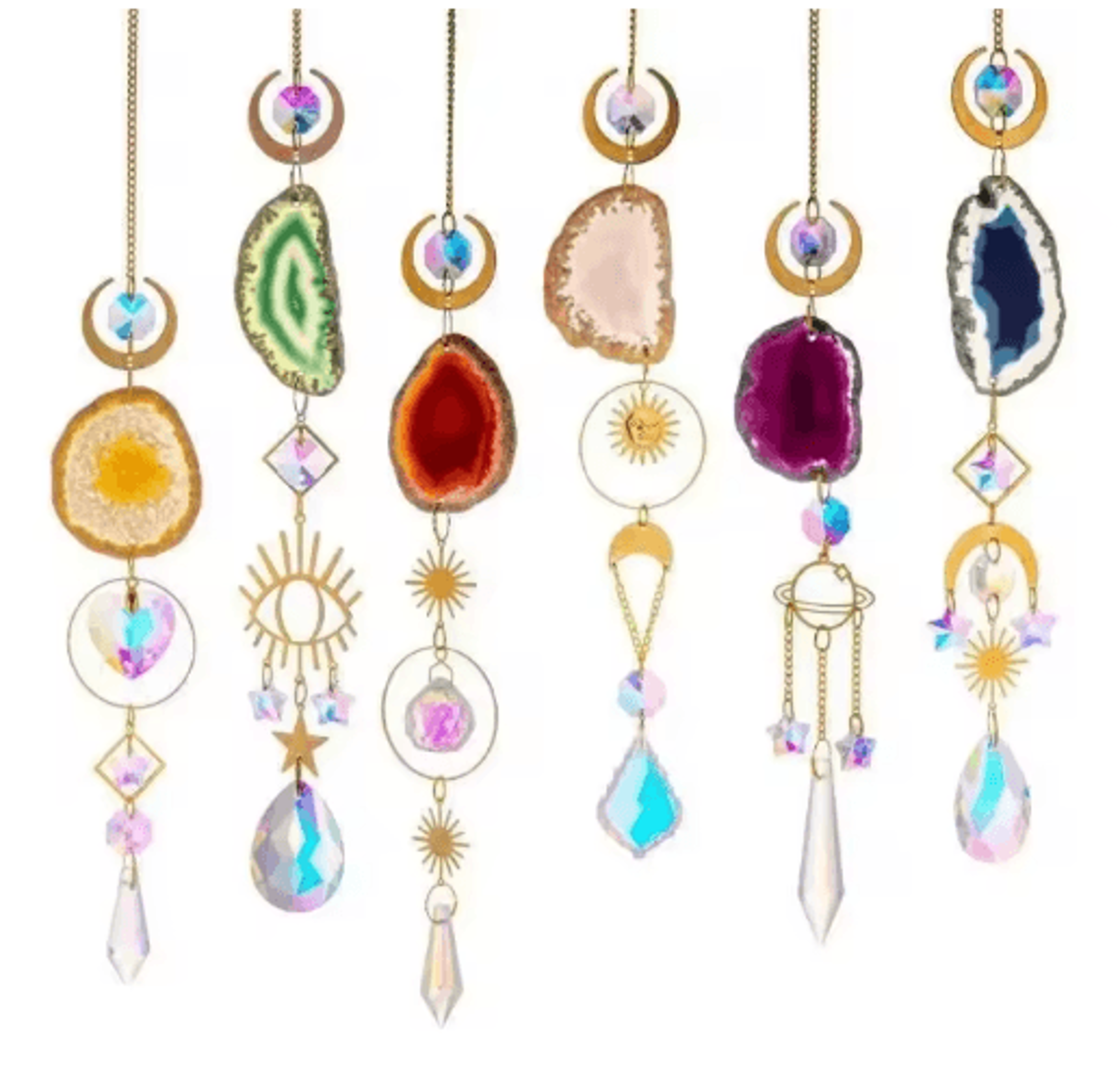Sun  Moon Crystal Suncatcher Rainbow Prism Hanging Window Decor For Home  Garden 9