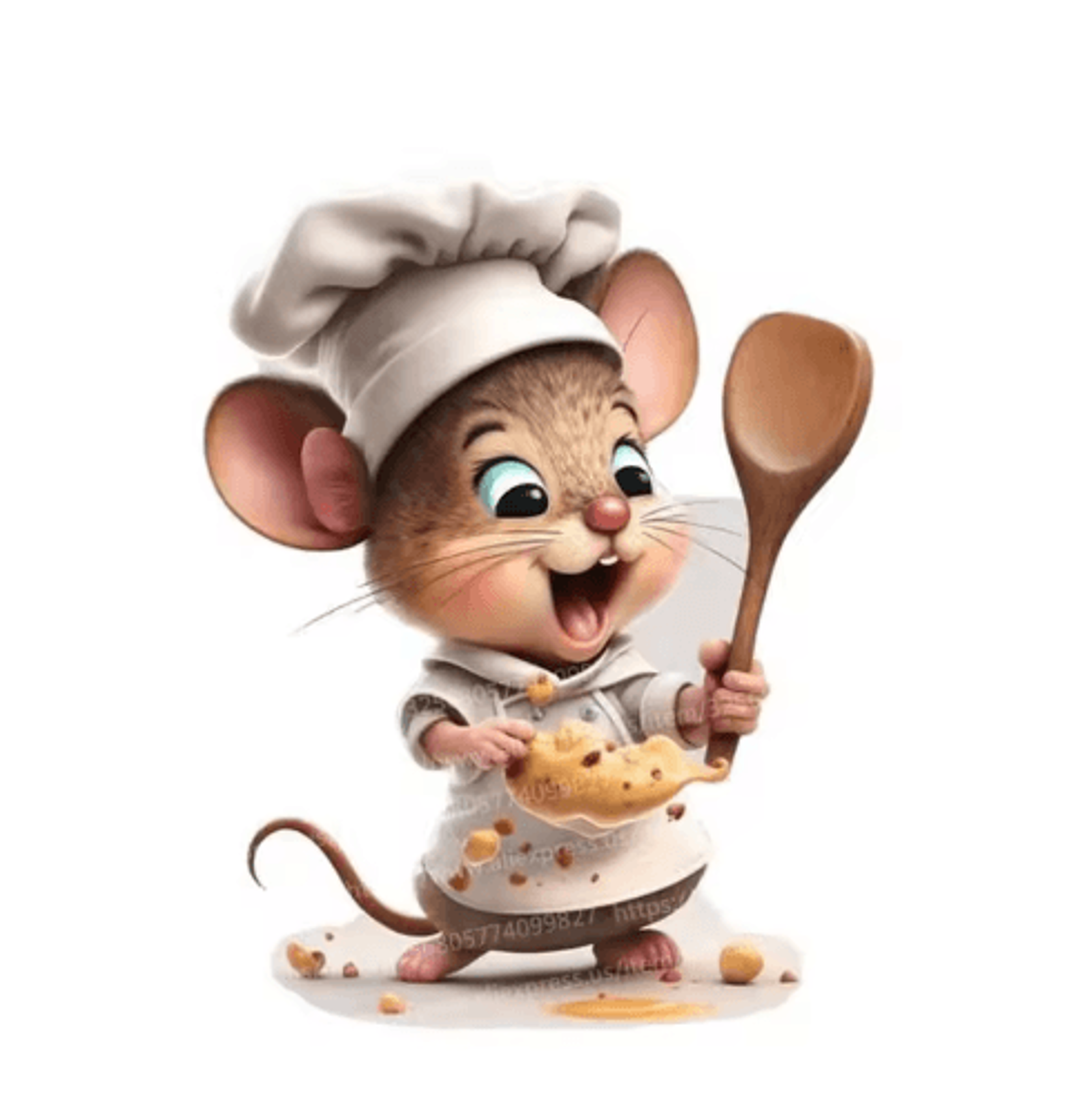 Cute Chef Mouse Wall Sticker  Cartoon SelfAdhesive Decor For Kids Room  Home Corners 2