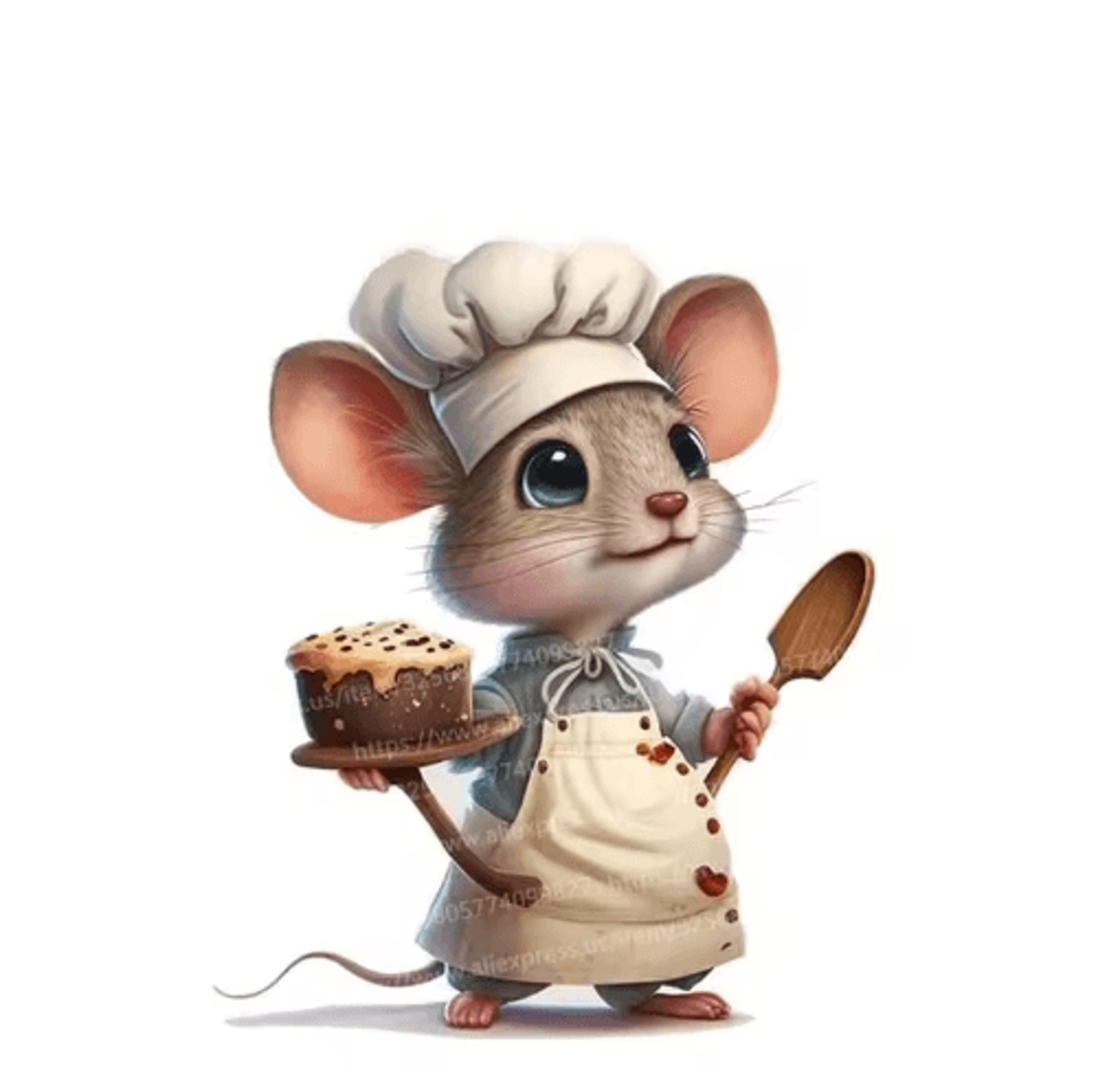 Cute Chef Mouse Wall Sticker  Cartoon SelfAdhesive Decor For Kids Room  Home Corners 4