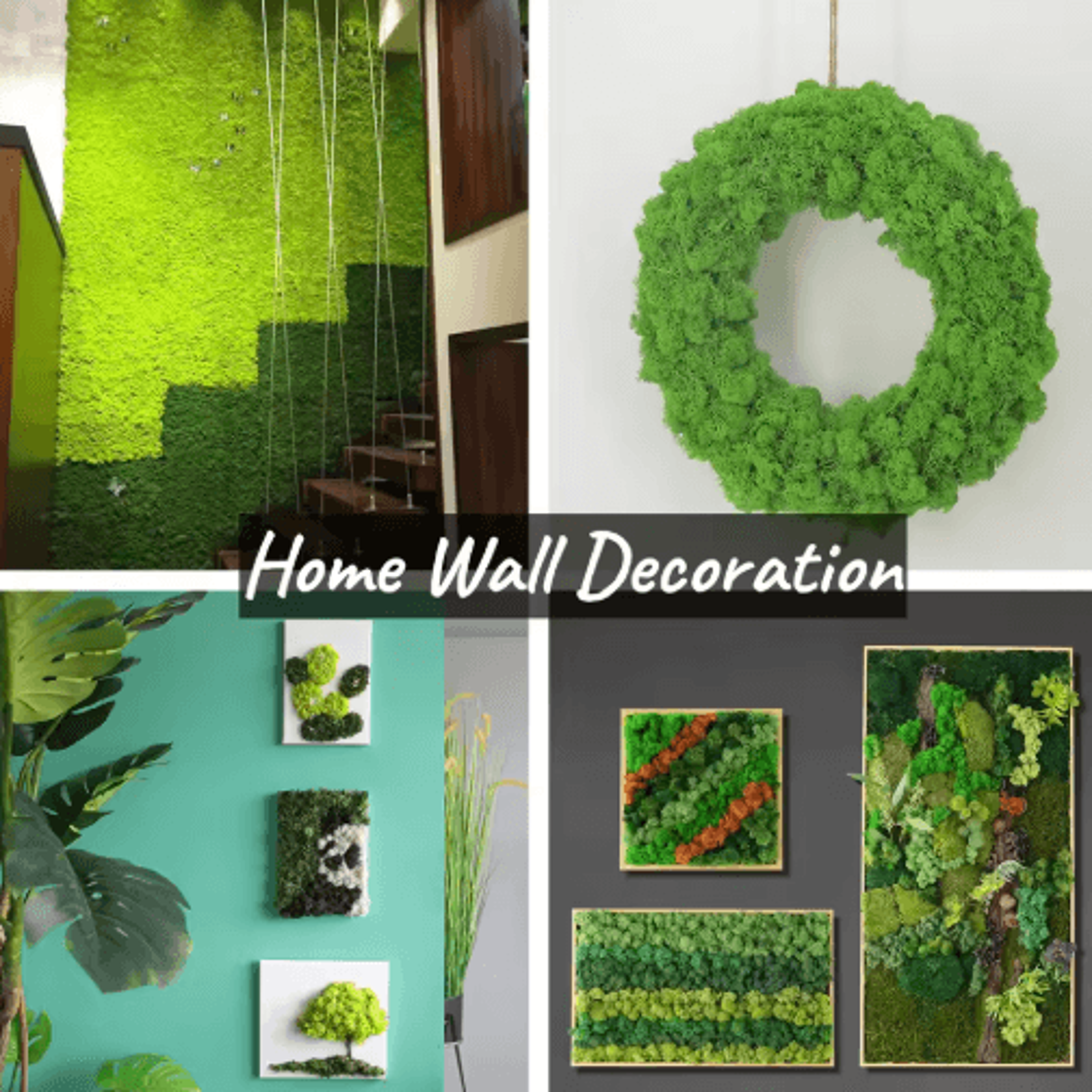 Artificial Reindeer Moss Decor  NaturalLook Green Moss For Crafts  Plant Styling 22