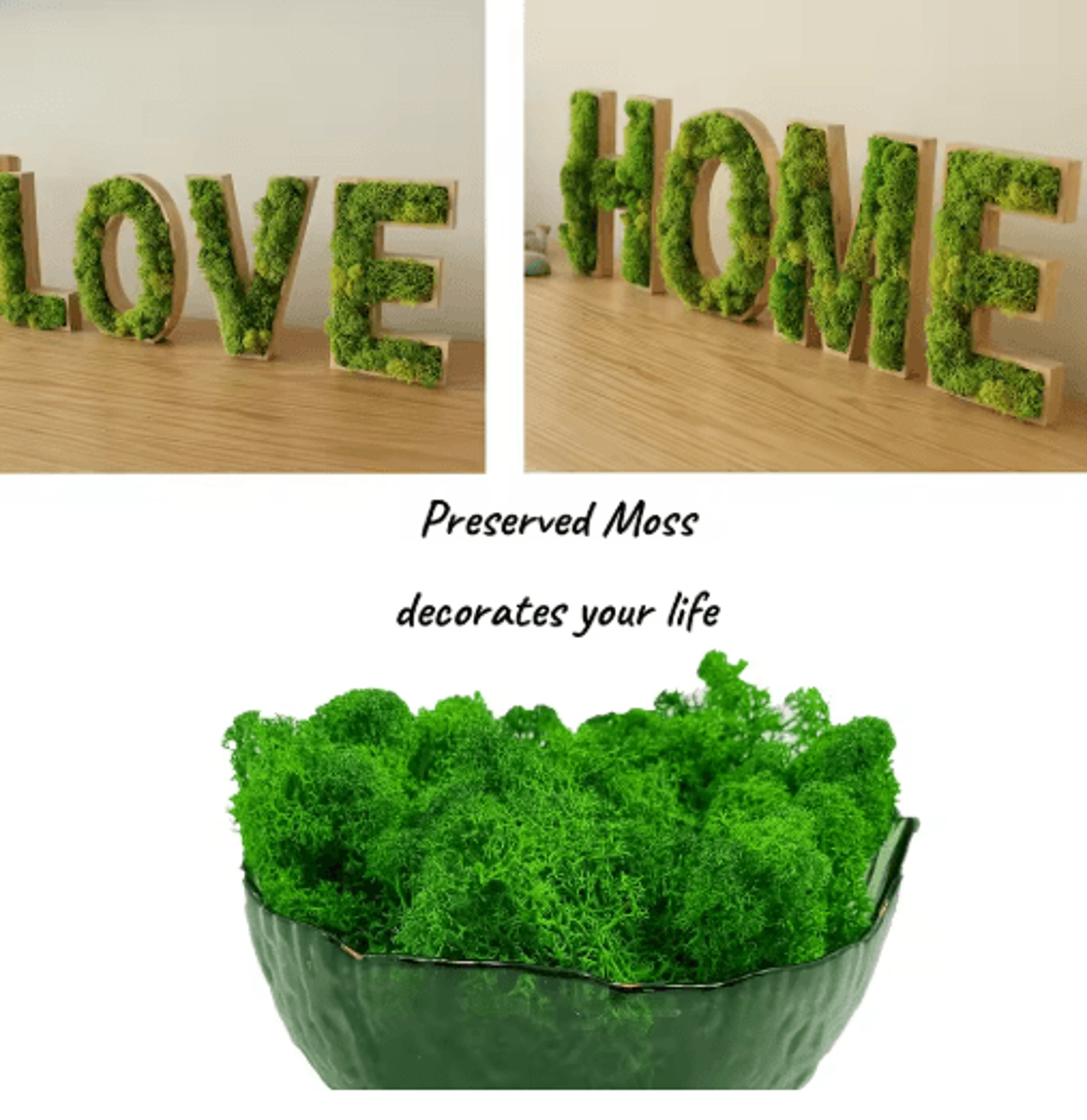 Artificial Reindeer Moss Decor  NaturalLook Green Moss For Crafts  Plant Styling 0