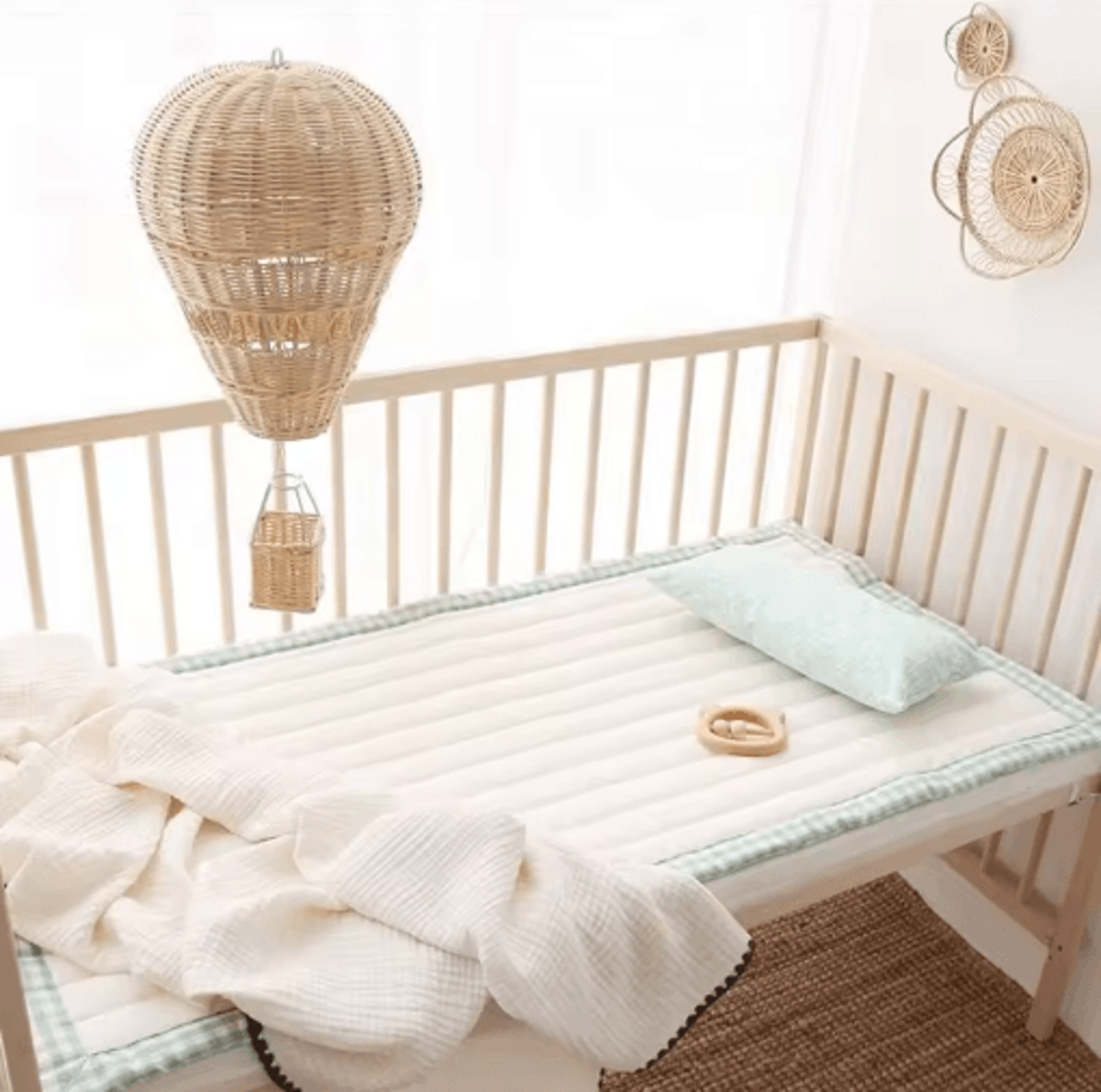 Handwoven Rattan Hot Air Balloon Decor Nursery Wall Hanging  Baby Photo Prop 6