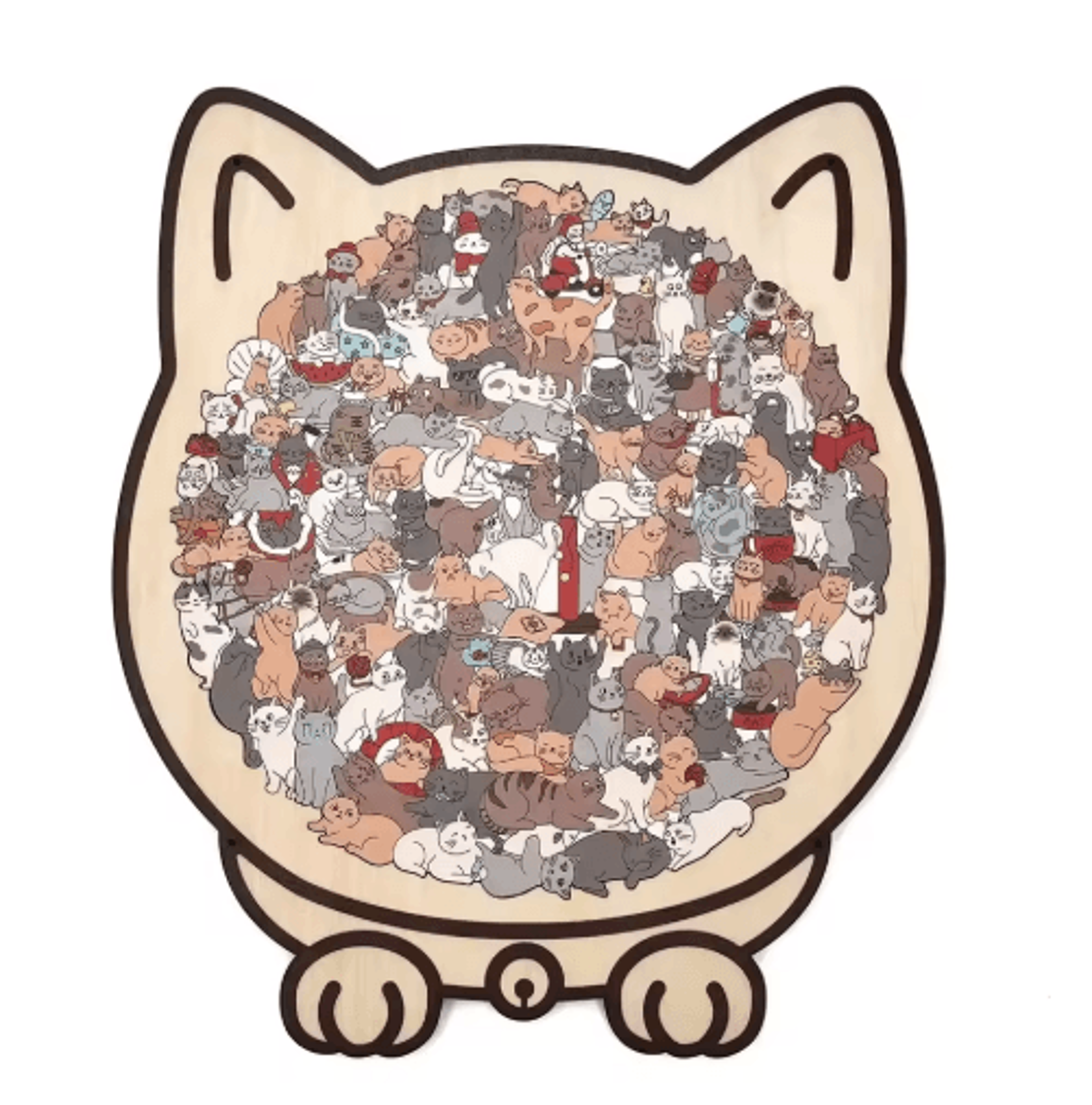 CatShaped Wooden Jigsaw Puzzle Unique Animal Puzzle For Cat Lovers  Gifts 3