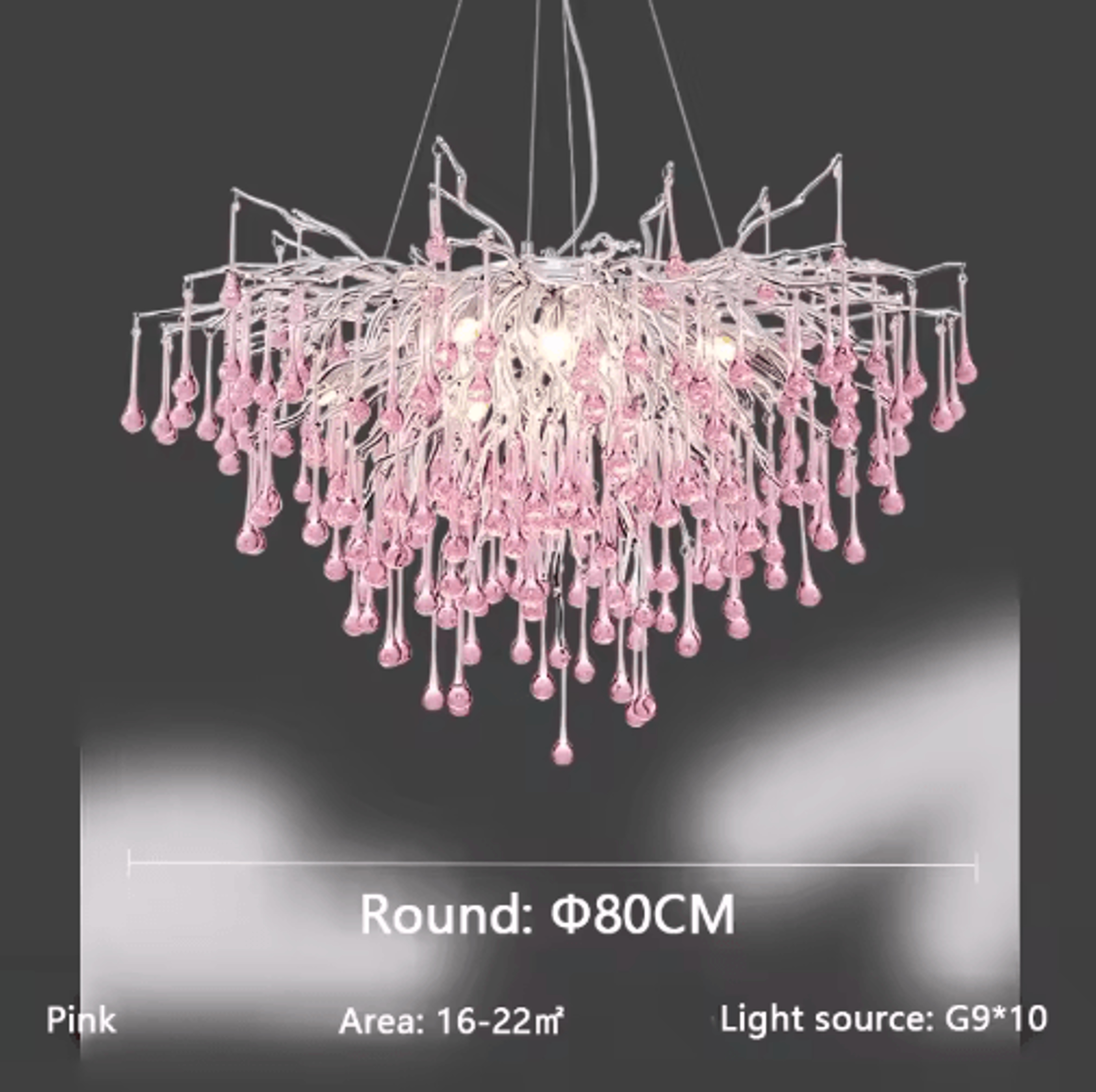 Luxury Branch Crystal Chandelier  Modern Teardrop Hanging Lamp For Living  Dining Spaces 7