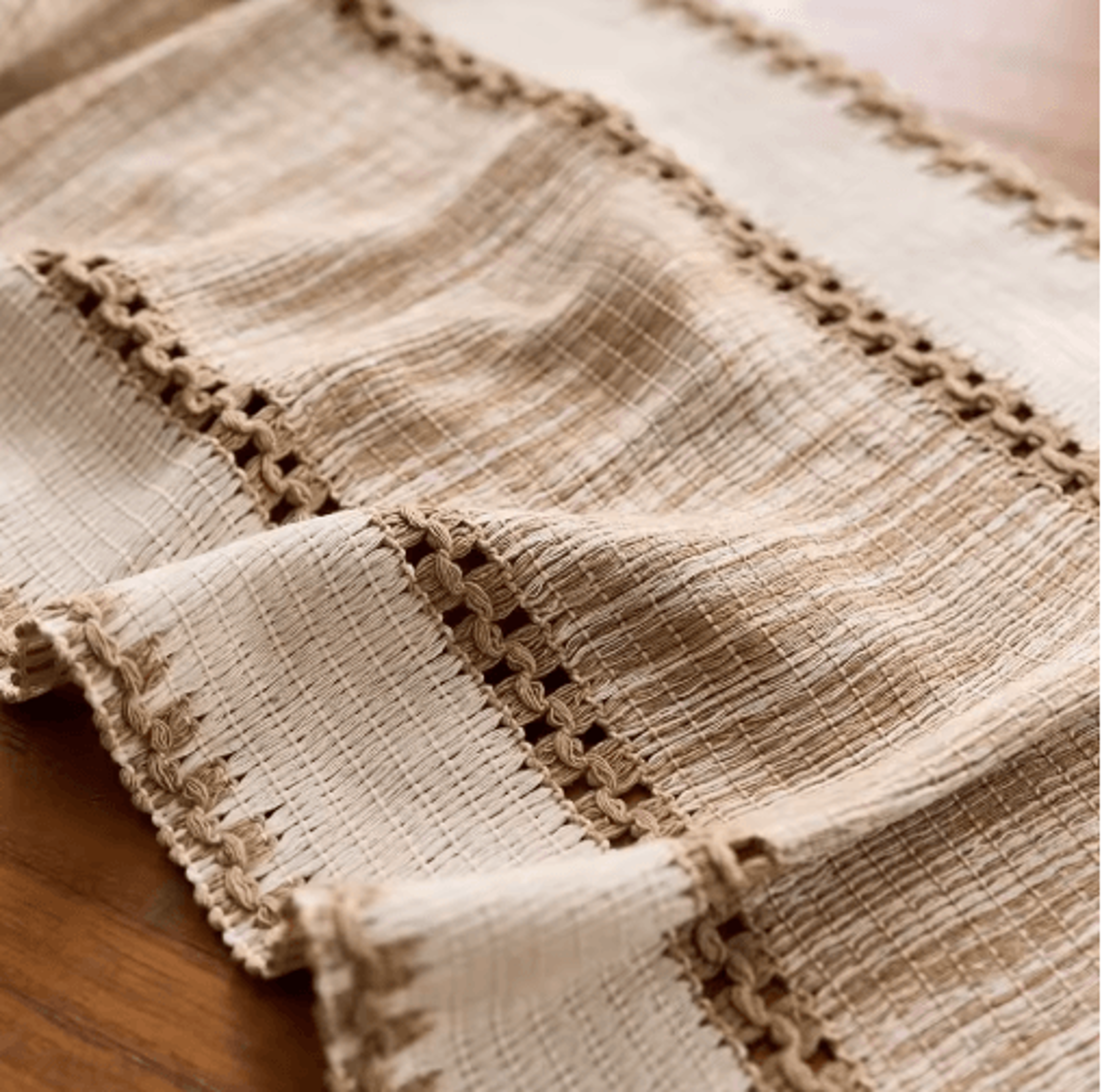 Nordic Boho Striped Green Table Runner Handwoven Tassel Decor For Rustic Tables 6