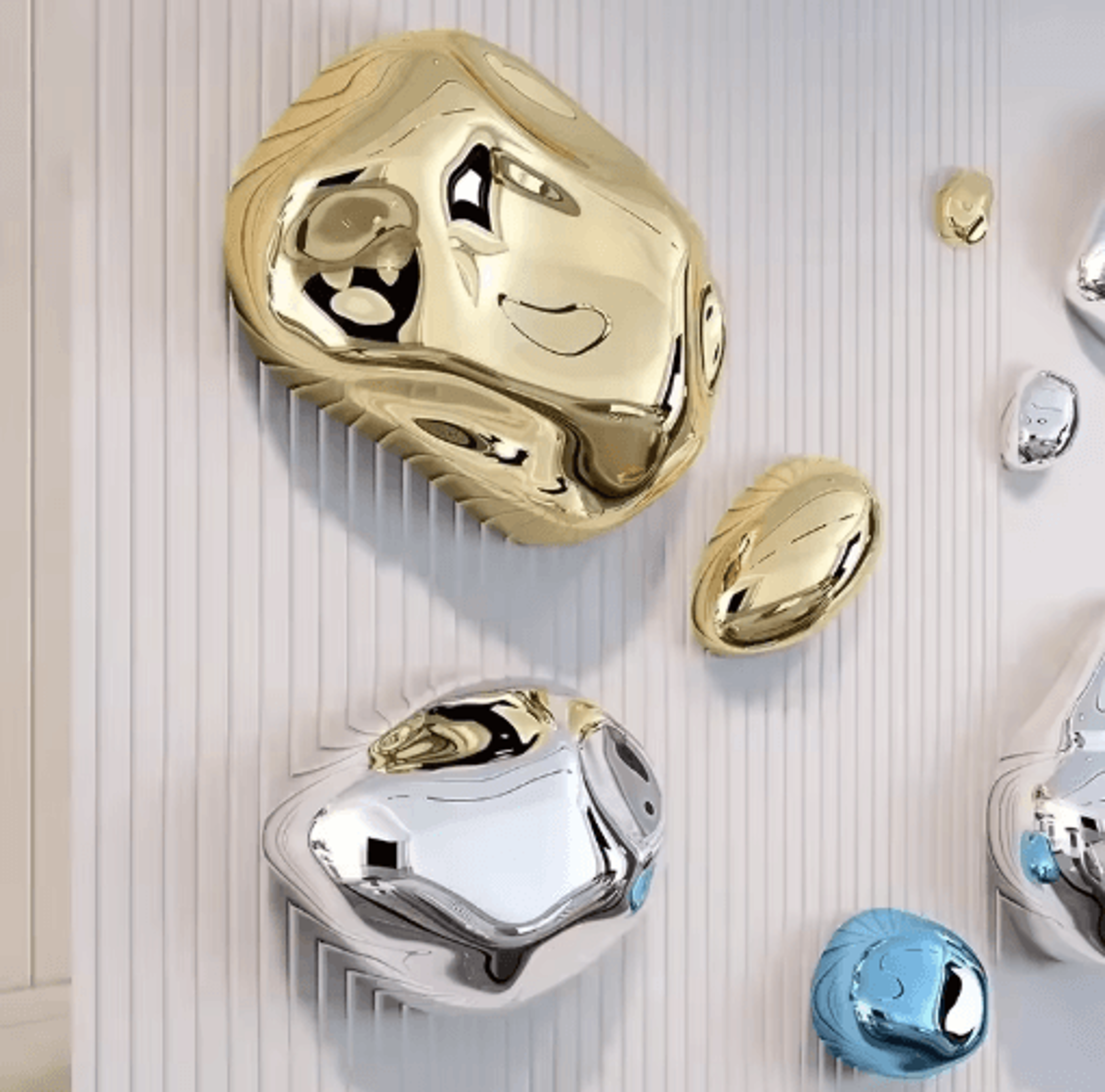 3D Simulation Stone Wall Pendant Modern Electroplated Wall Hanging Decor 10